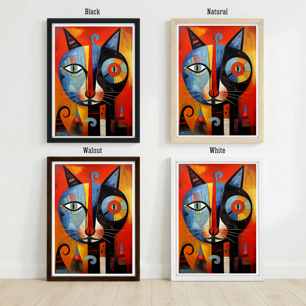 Abstract Two Cat Art Print