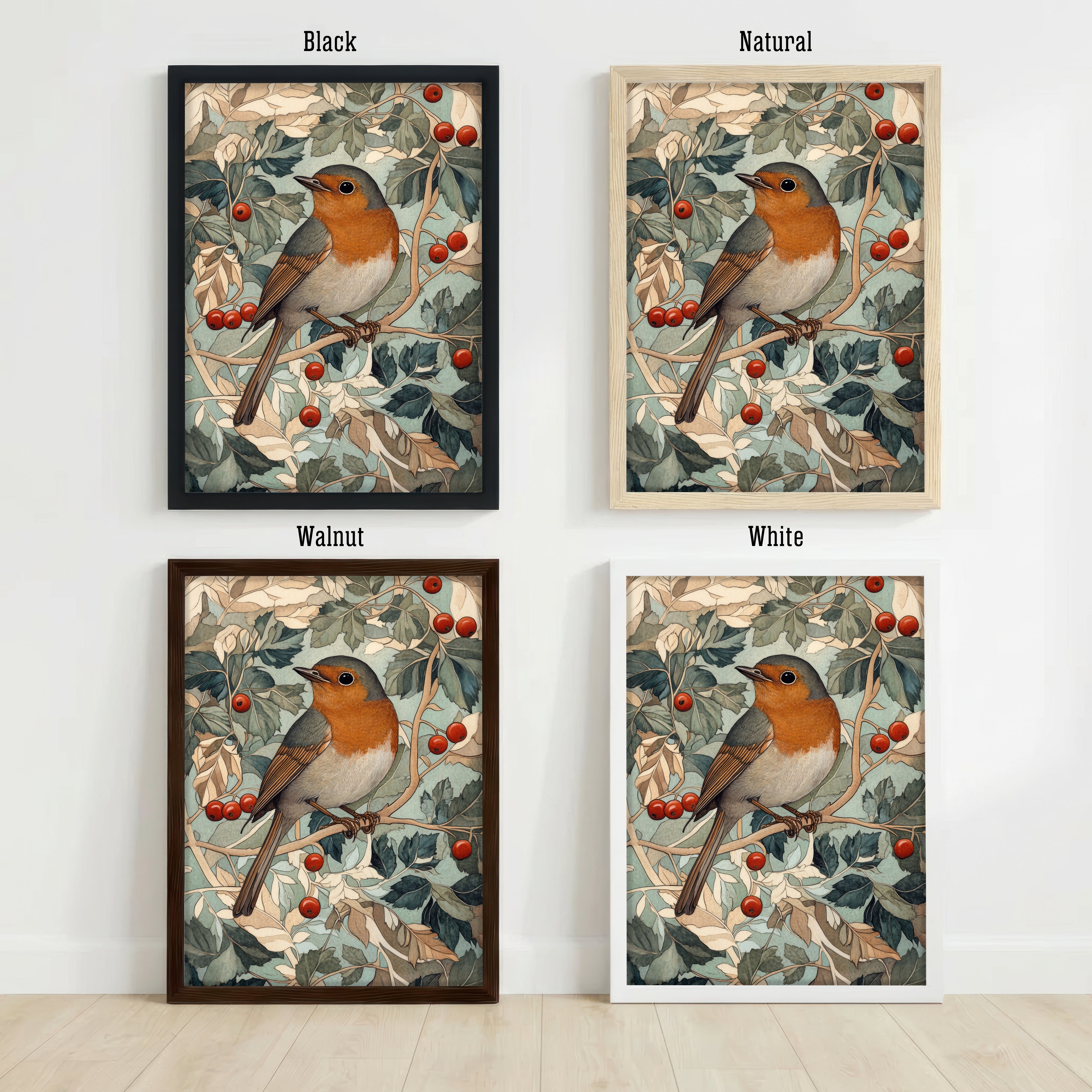 Robin Botanical Art Print