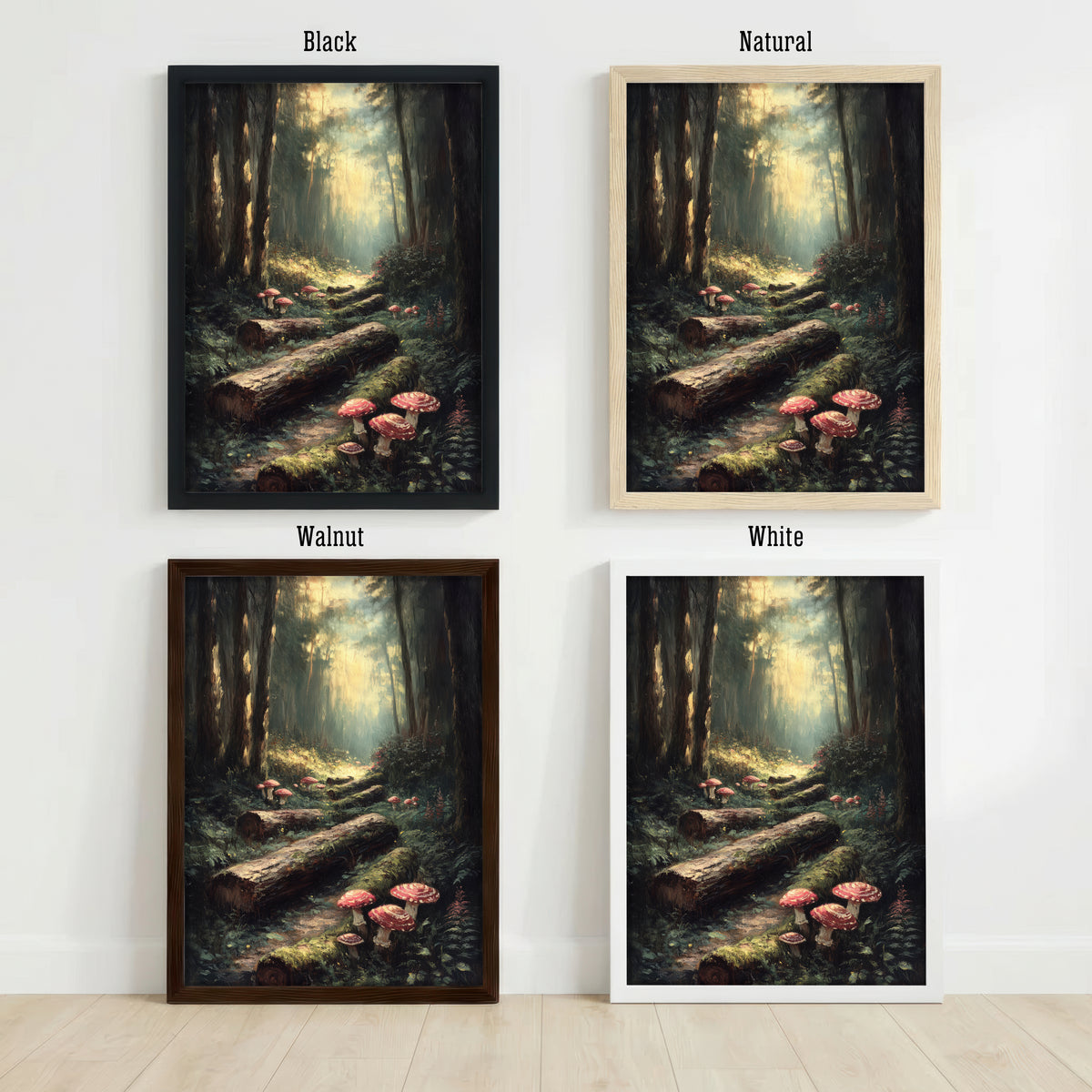 Mushroom Forest Woodland Art Print