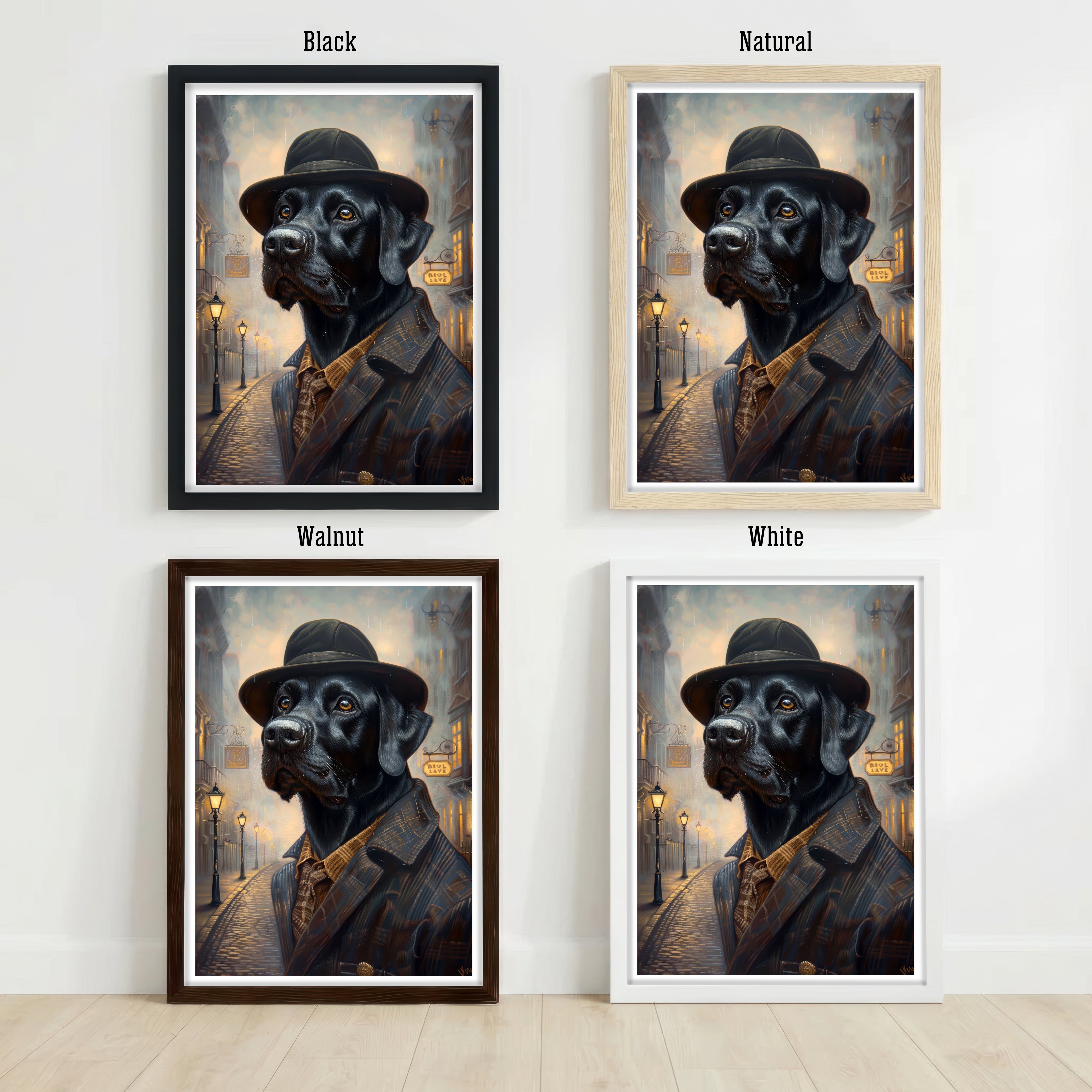 Noir Black Dog Art Print