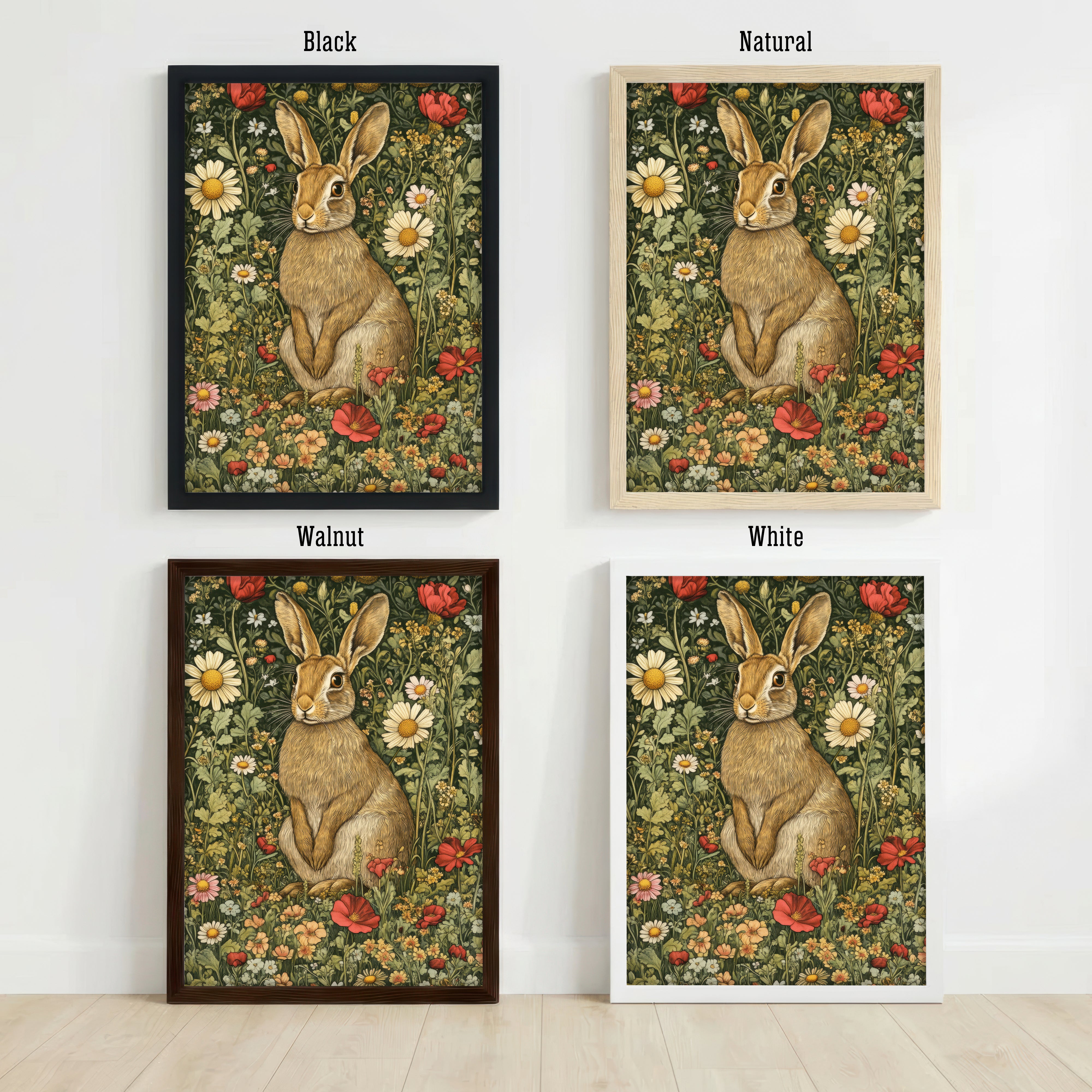 Floral Rabbit Art Print