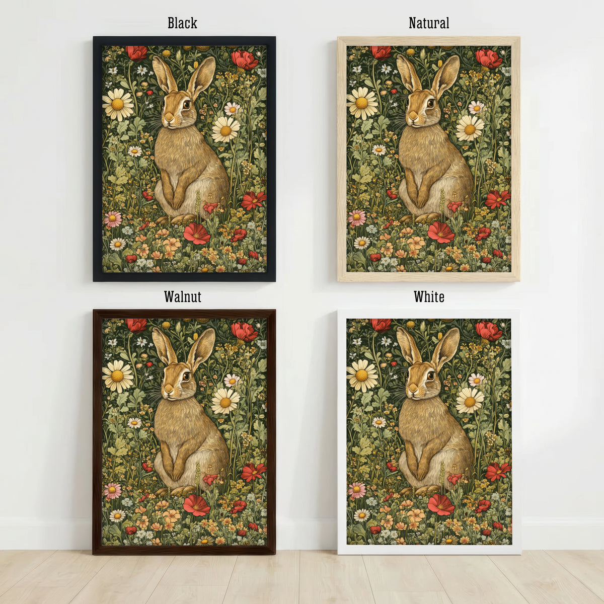 Floral Rabbit Art Print