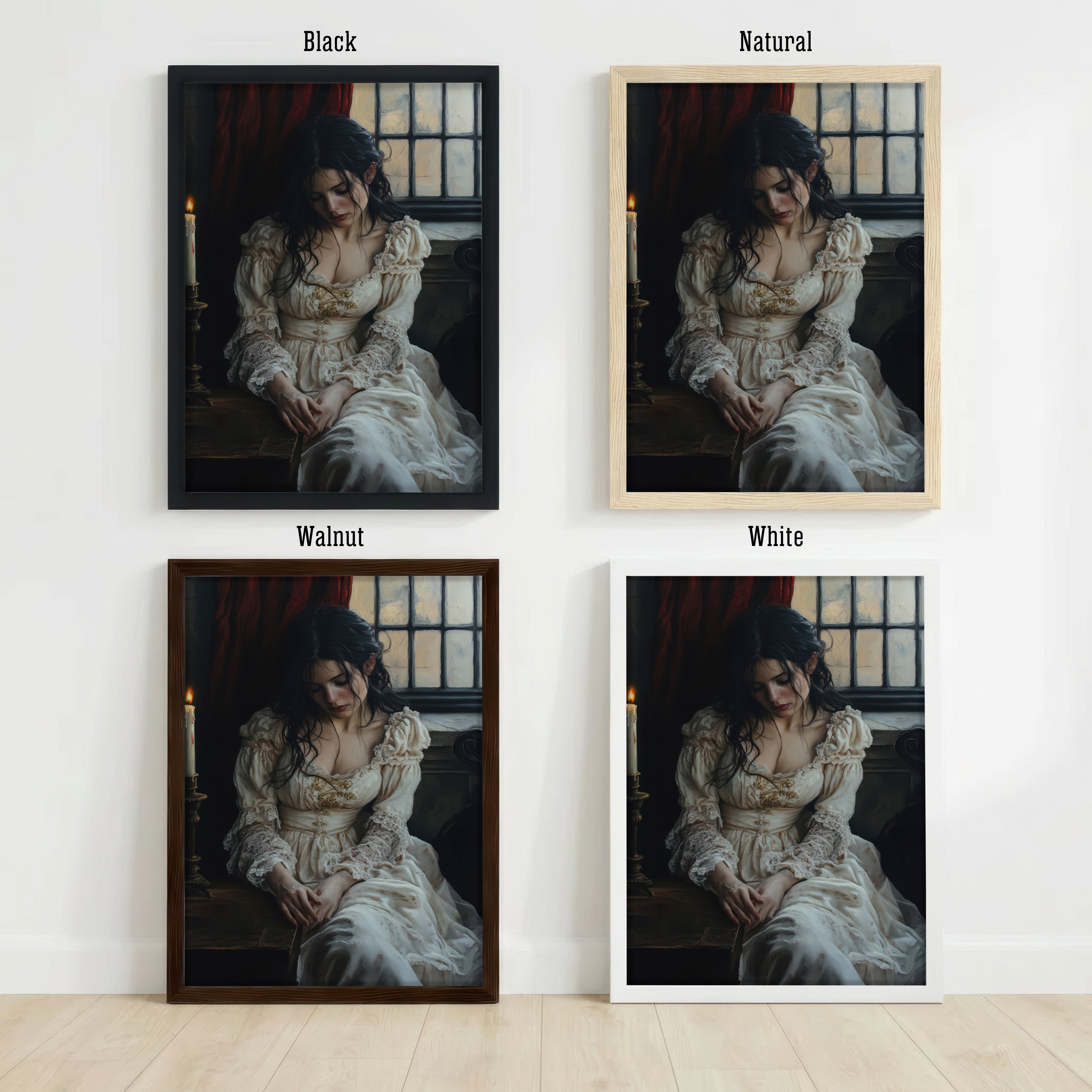 Gothic Woman by Candlelight Art Print