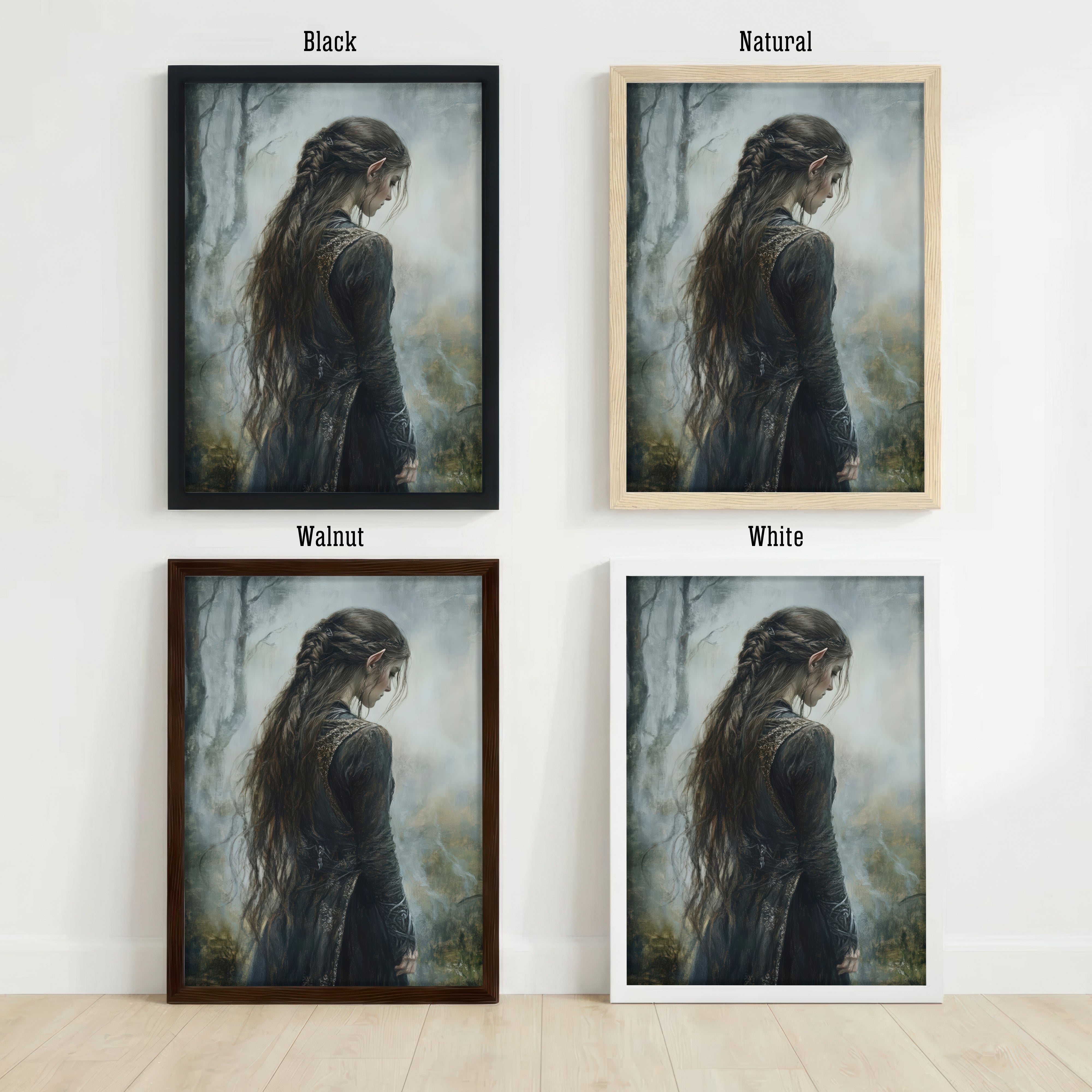 Elven Woman Dark Fantasy Art Print