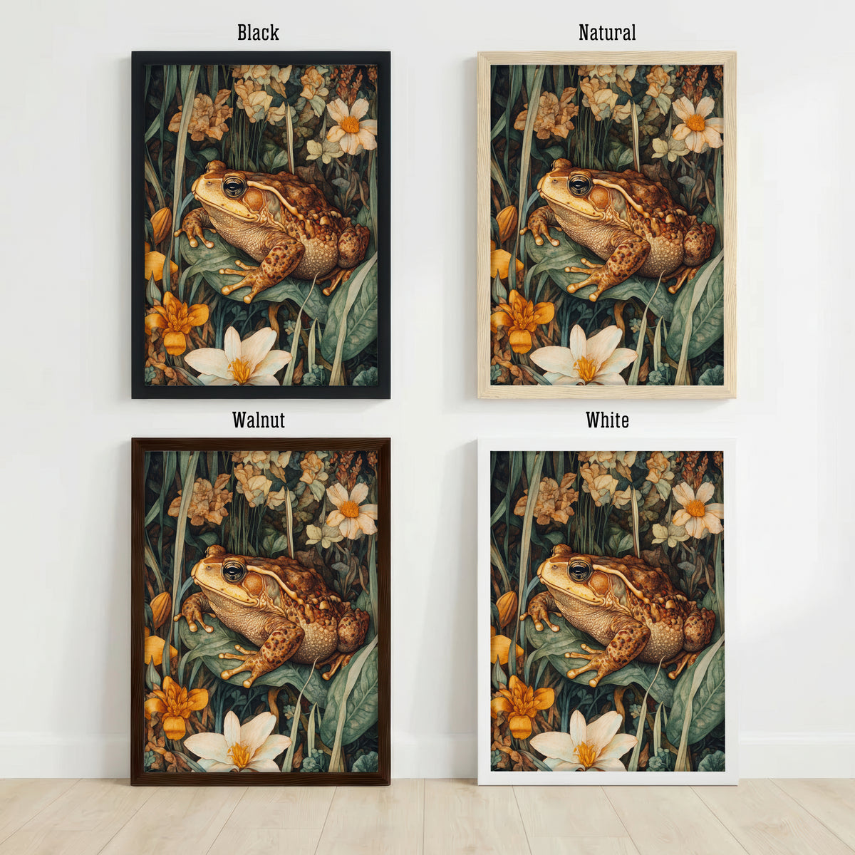 Frog Among Flowers Art Print