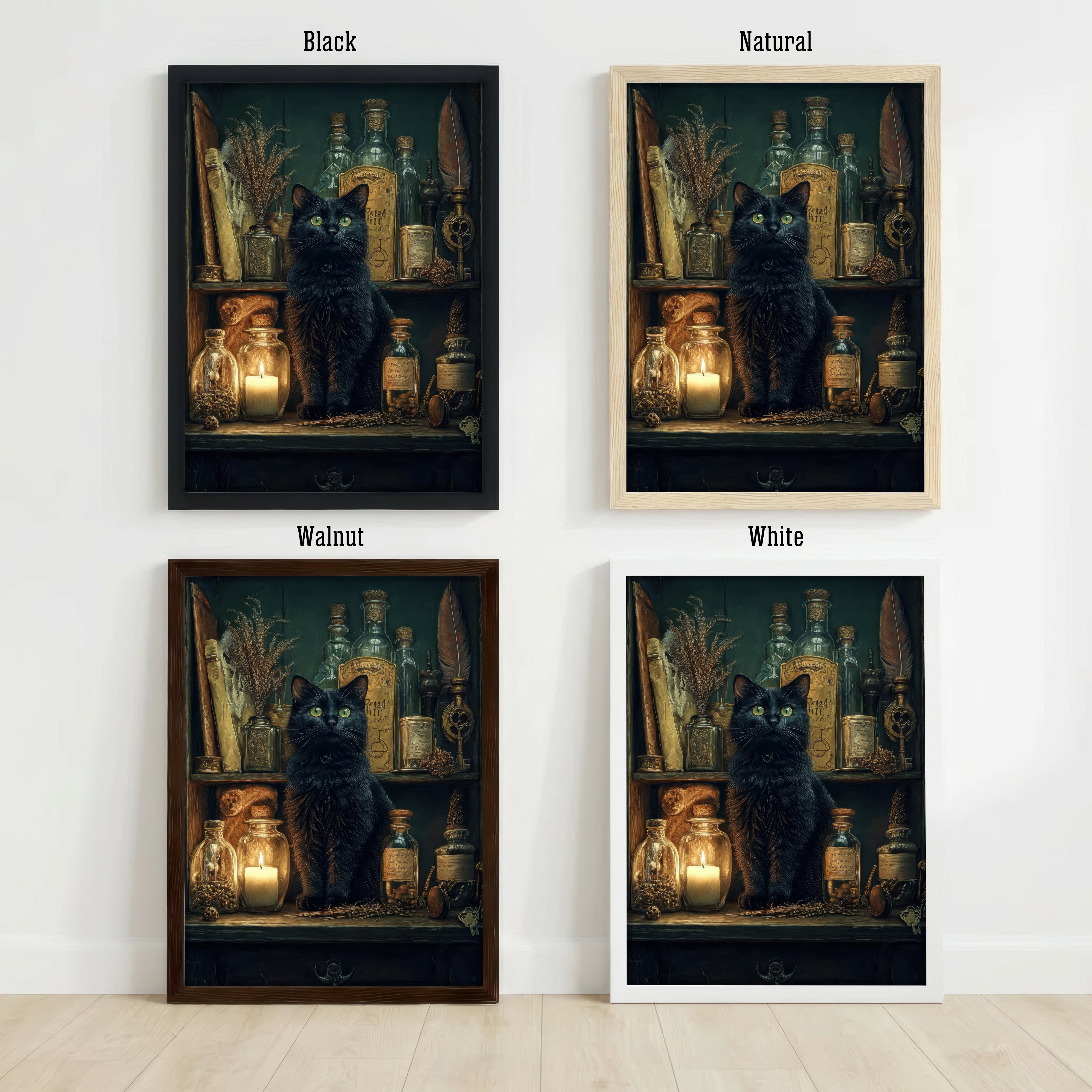 Black Cat Apothecary Art Print