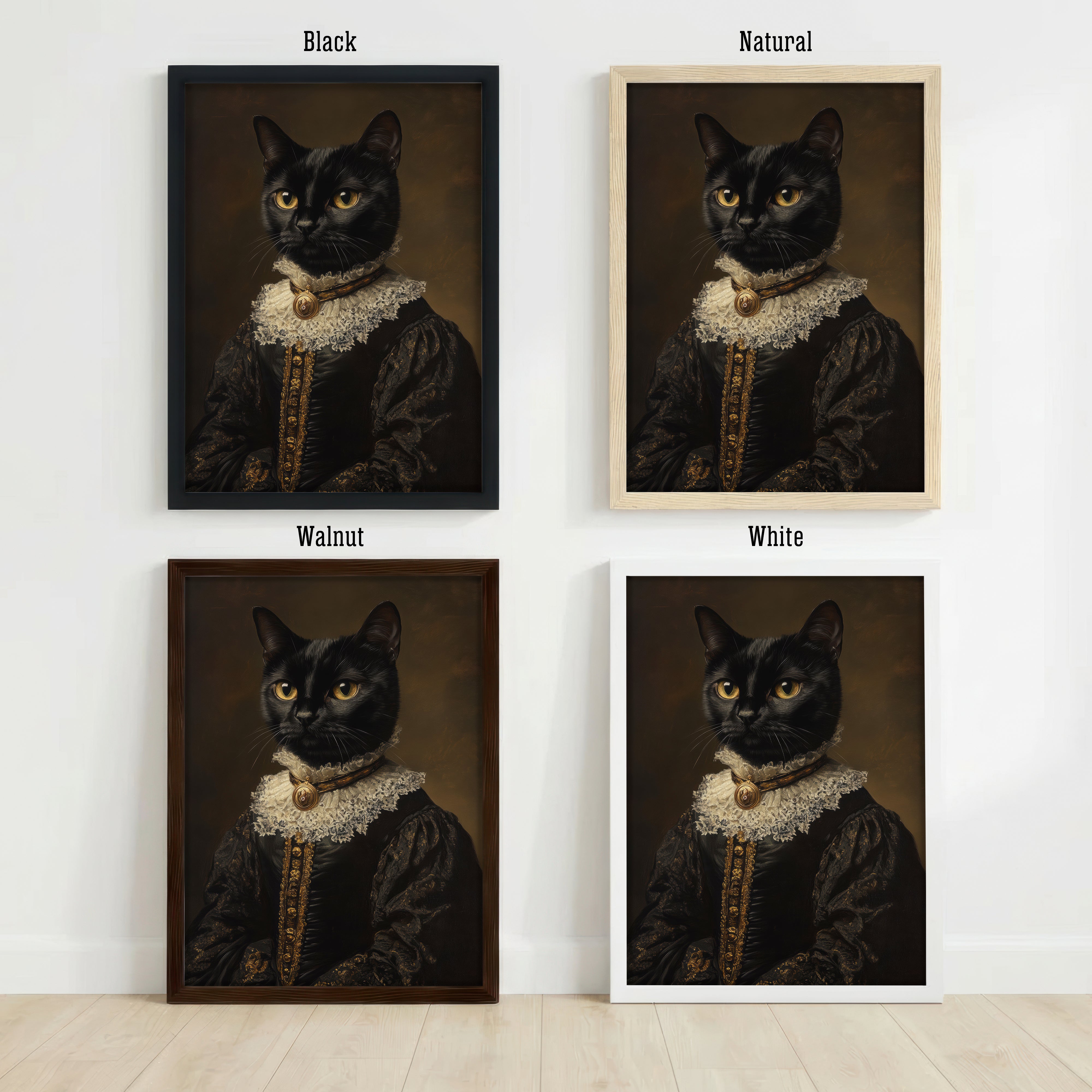 Regal Black Cat Gothic Art Print