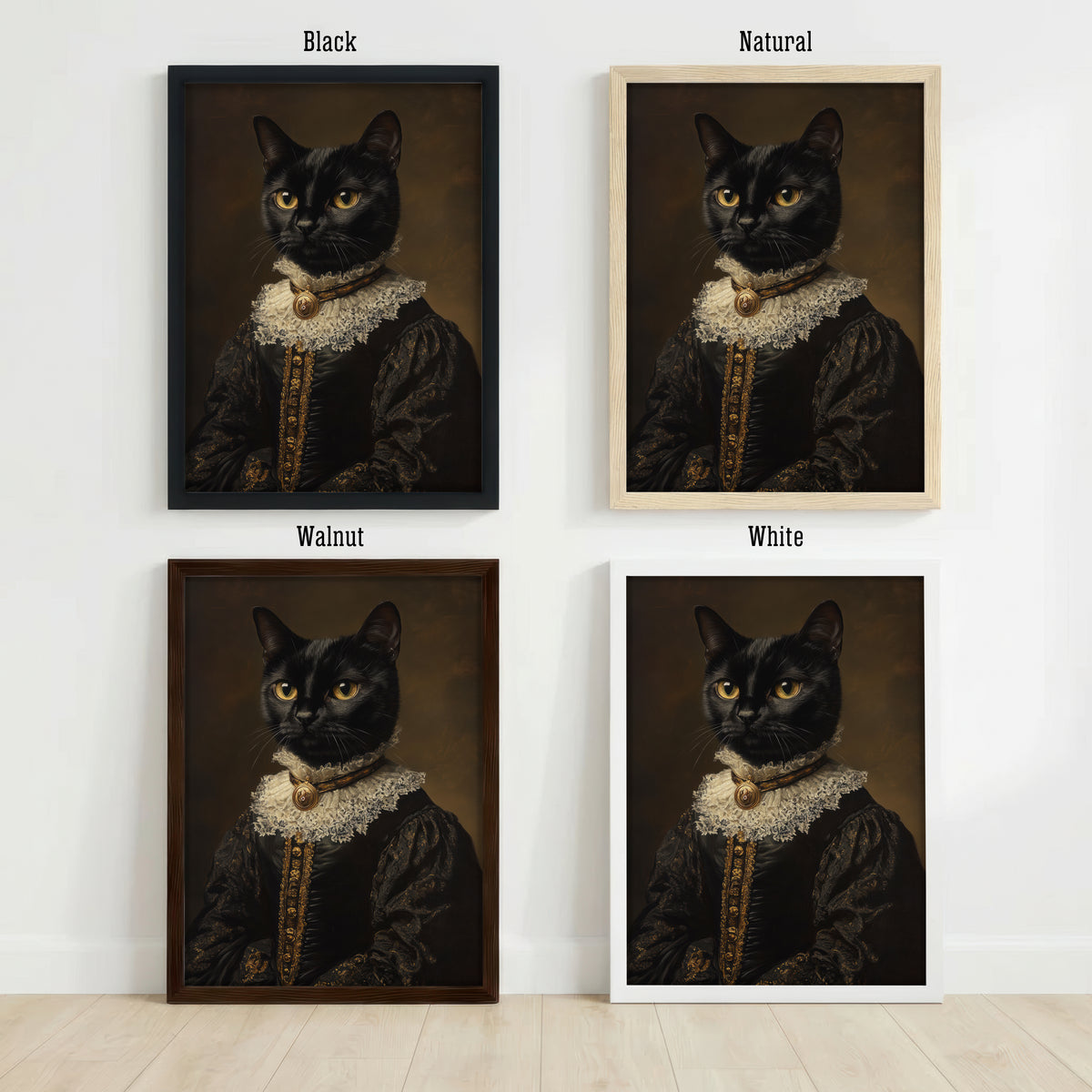 Regal Black Cat Gothic Art Print