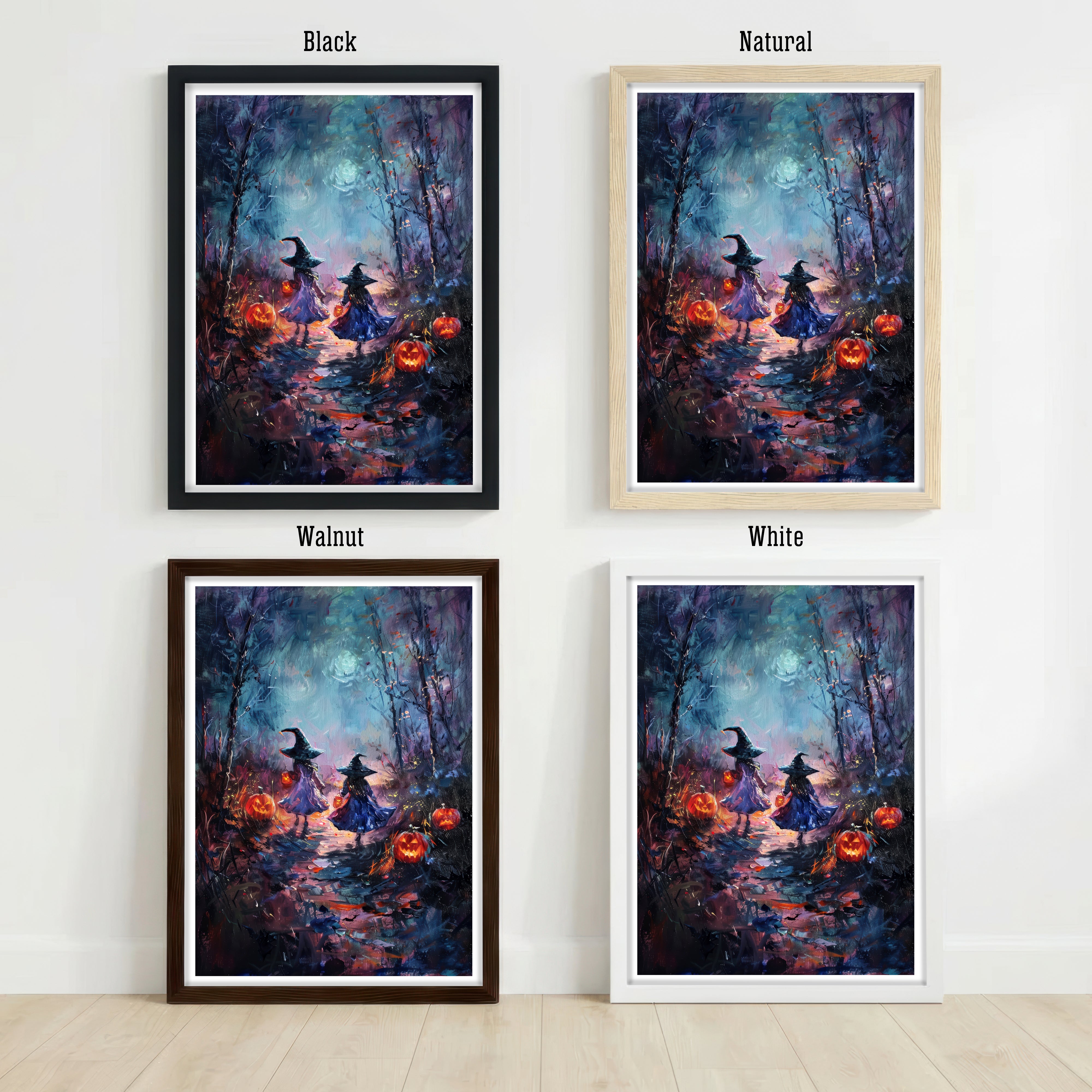 Halloween Witches Forest Art Print