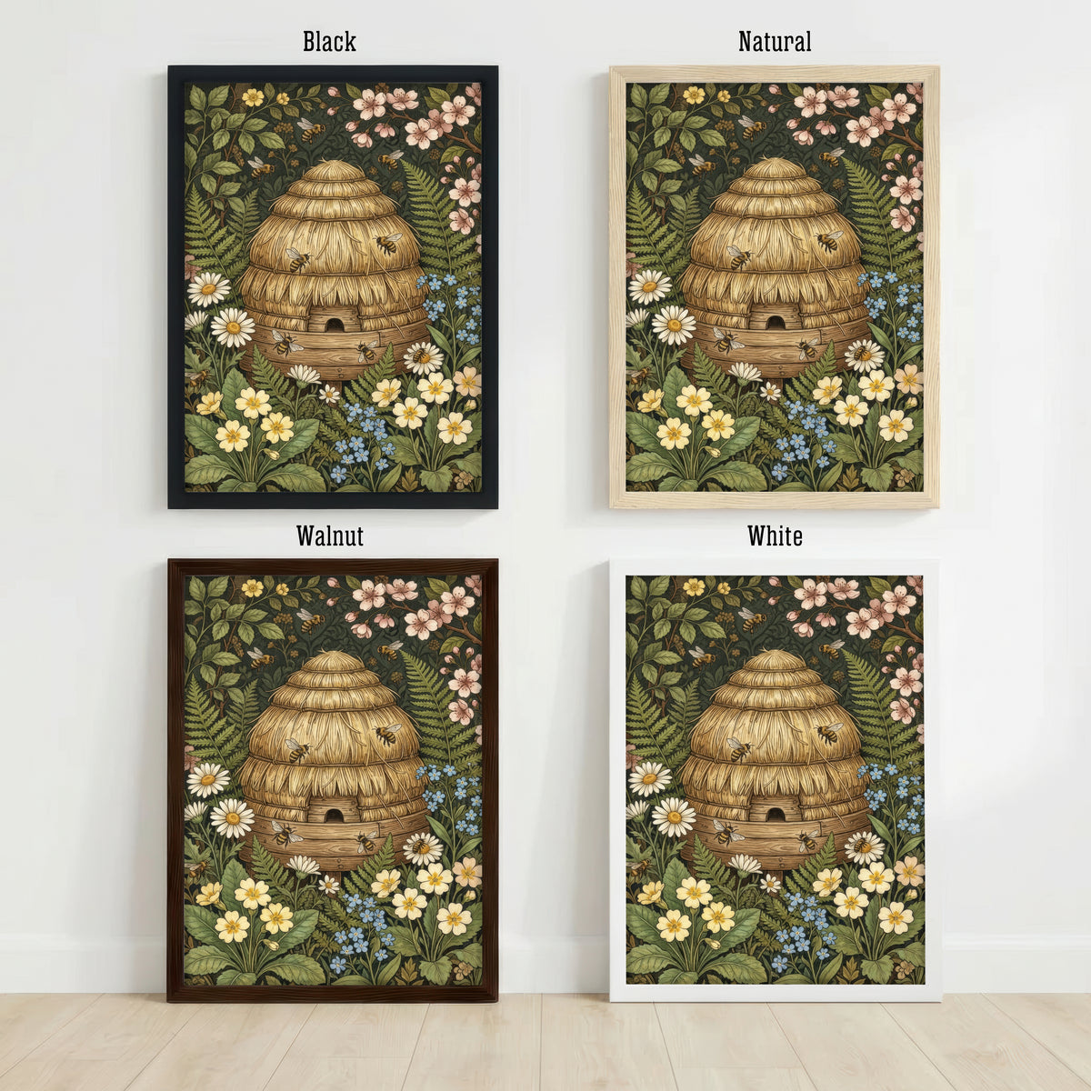 William Morris Inspired Beehive Art Print
