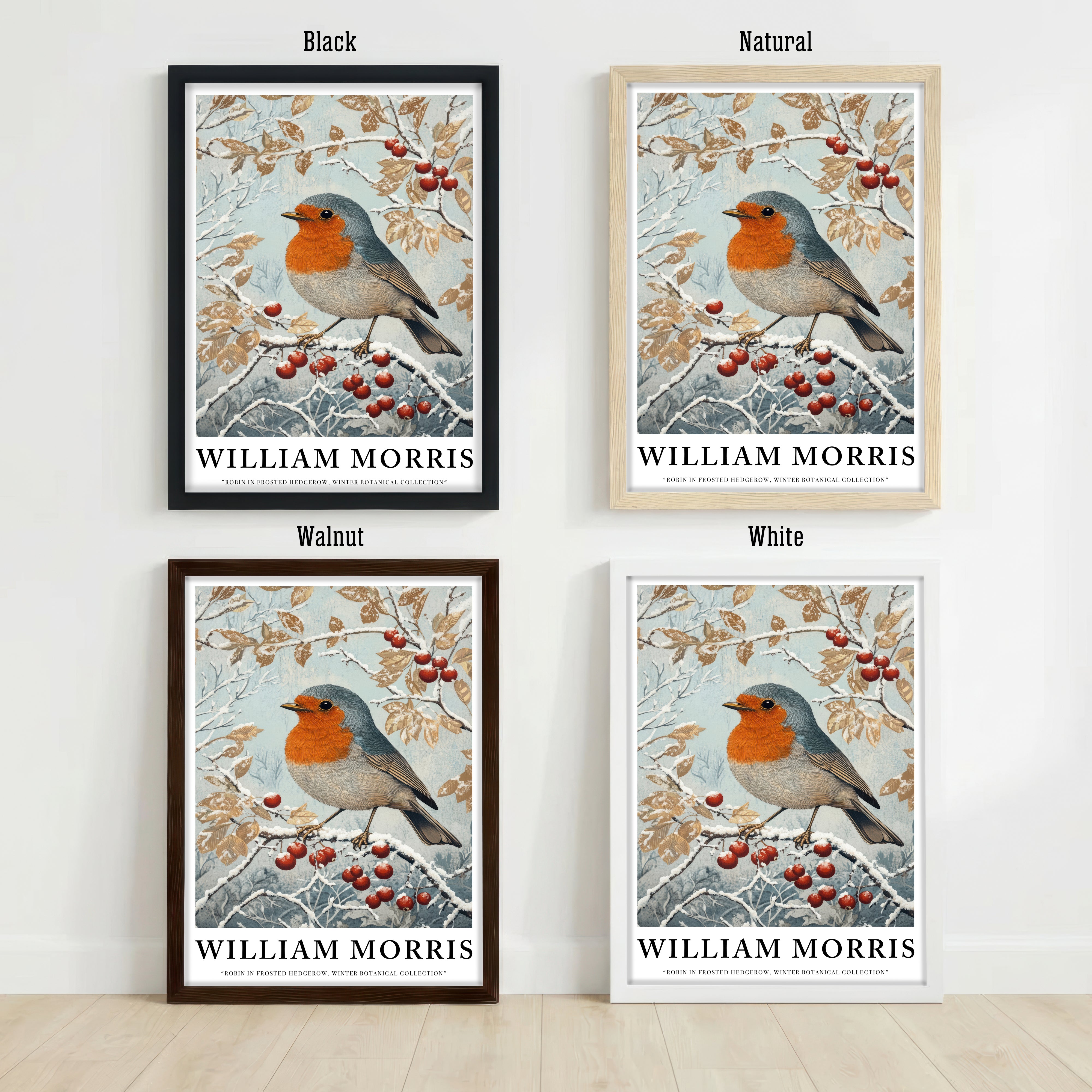 William Morris Inspired Robin Art Print