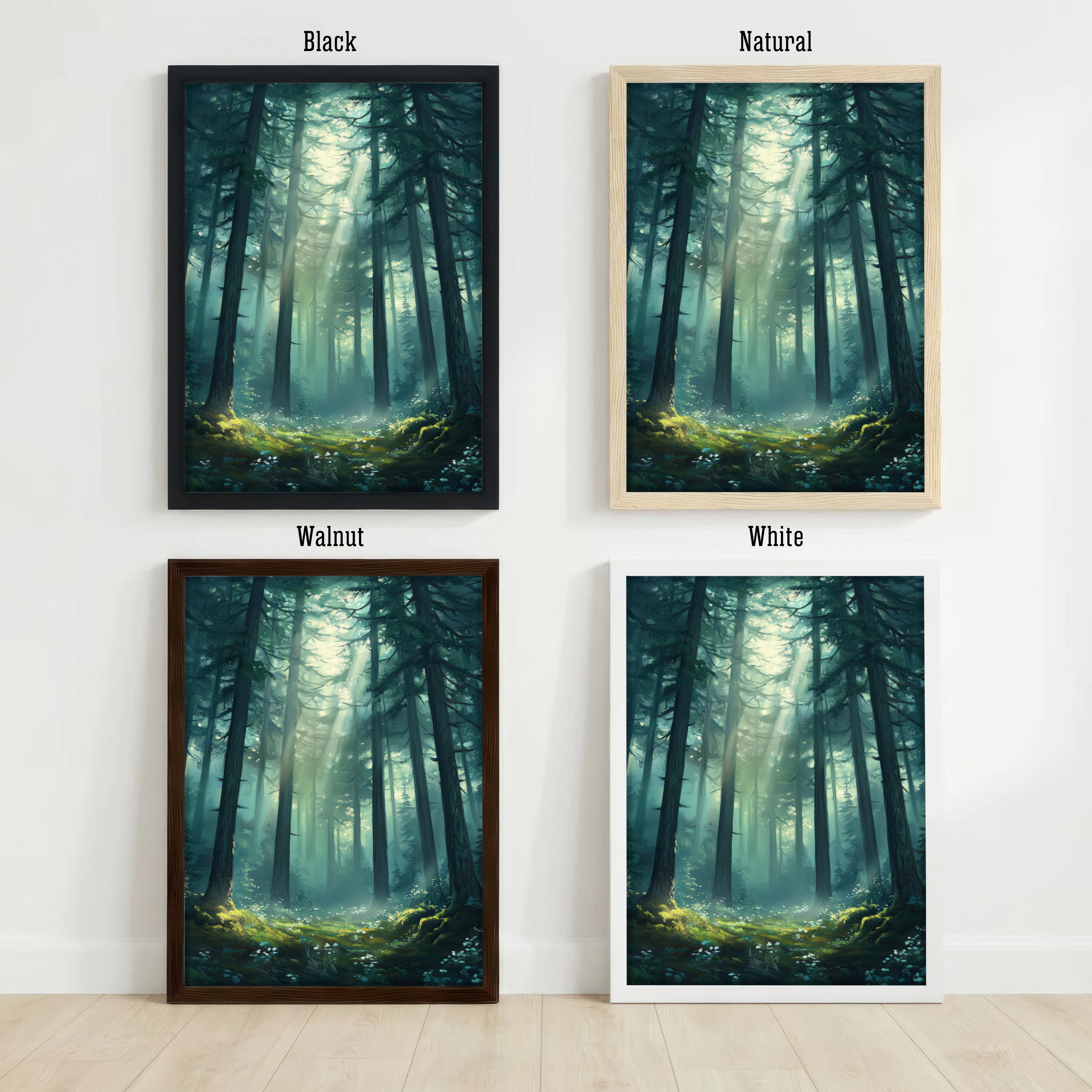 Sunlit Woodland Art Print