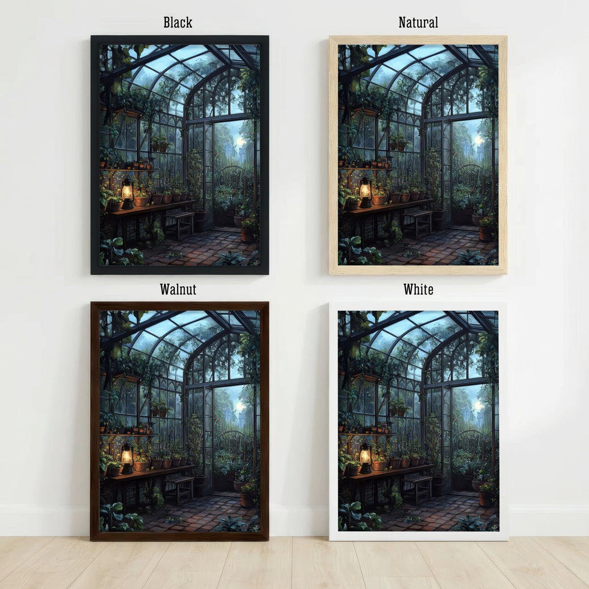 Moonlit Greenhouse Art Print