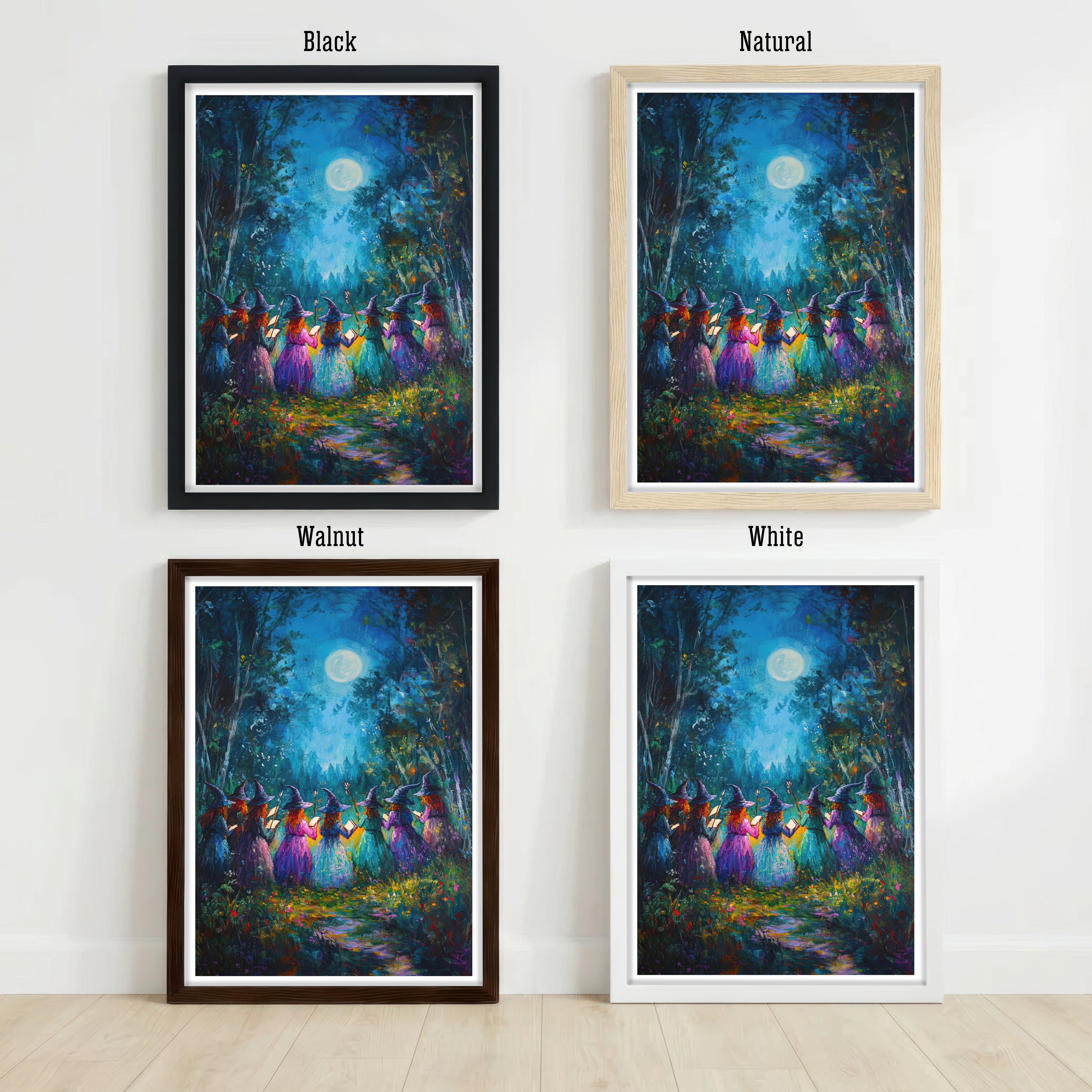 Moonlit Witch Gathering Art Print