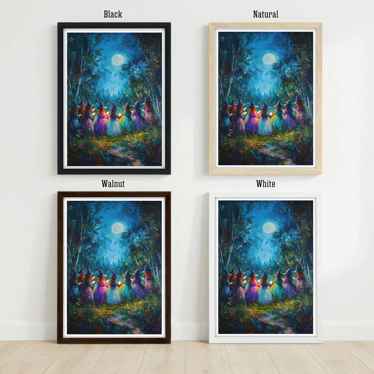 Moonlit Witch Gathering Art Print