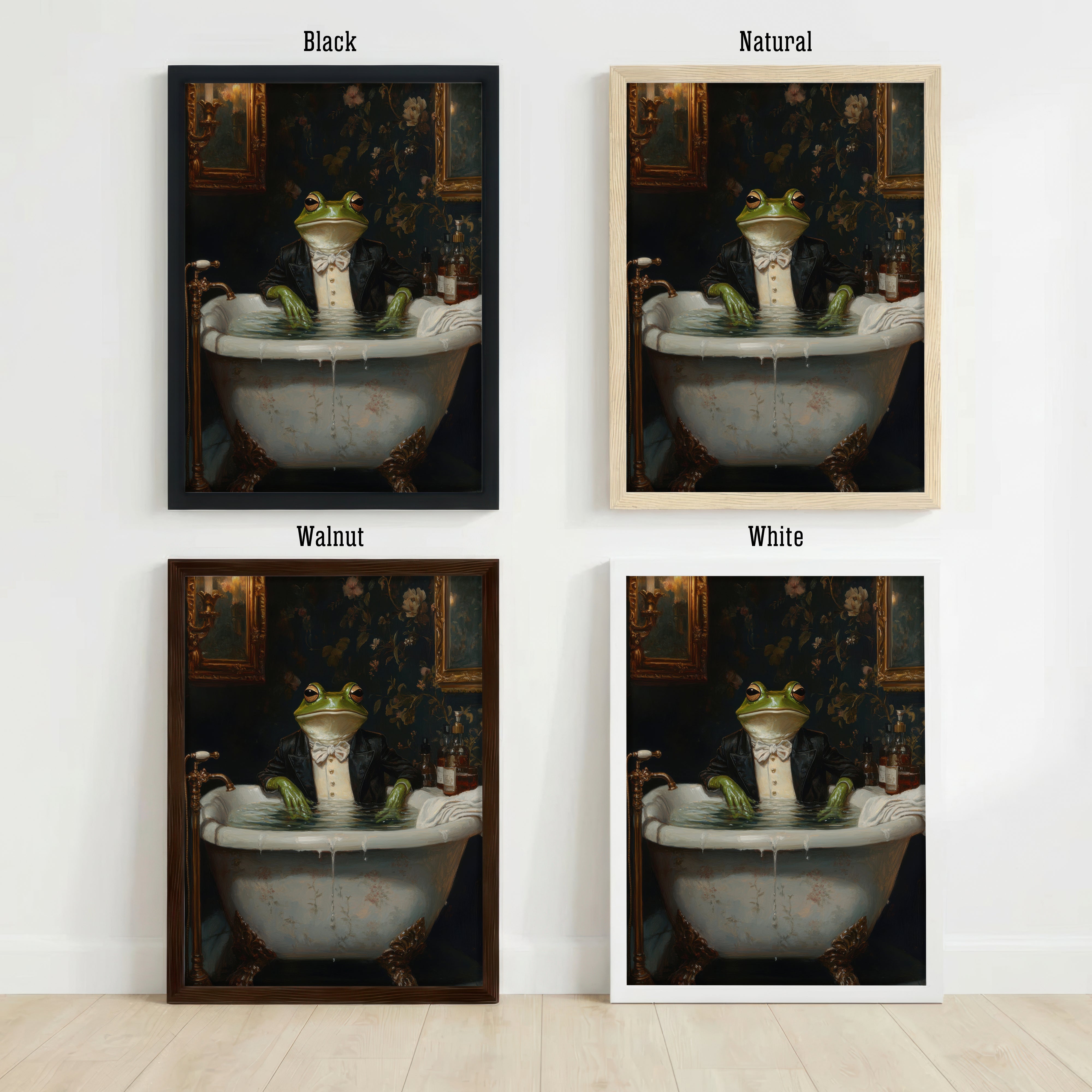 Dapper Frog Bathtub Art Print