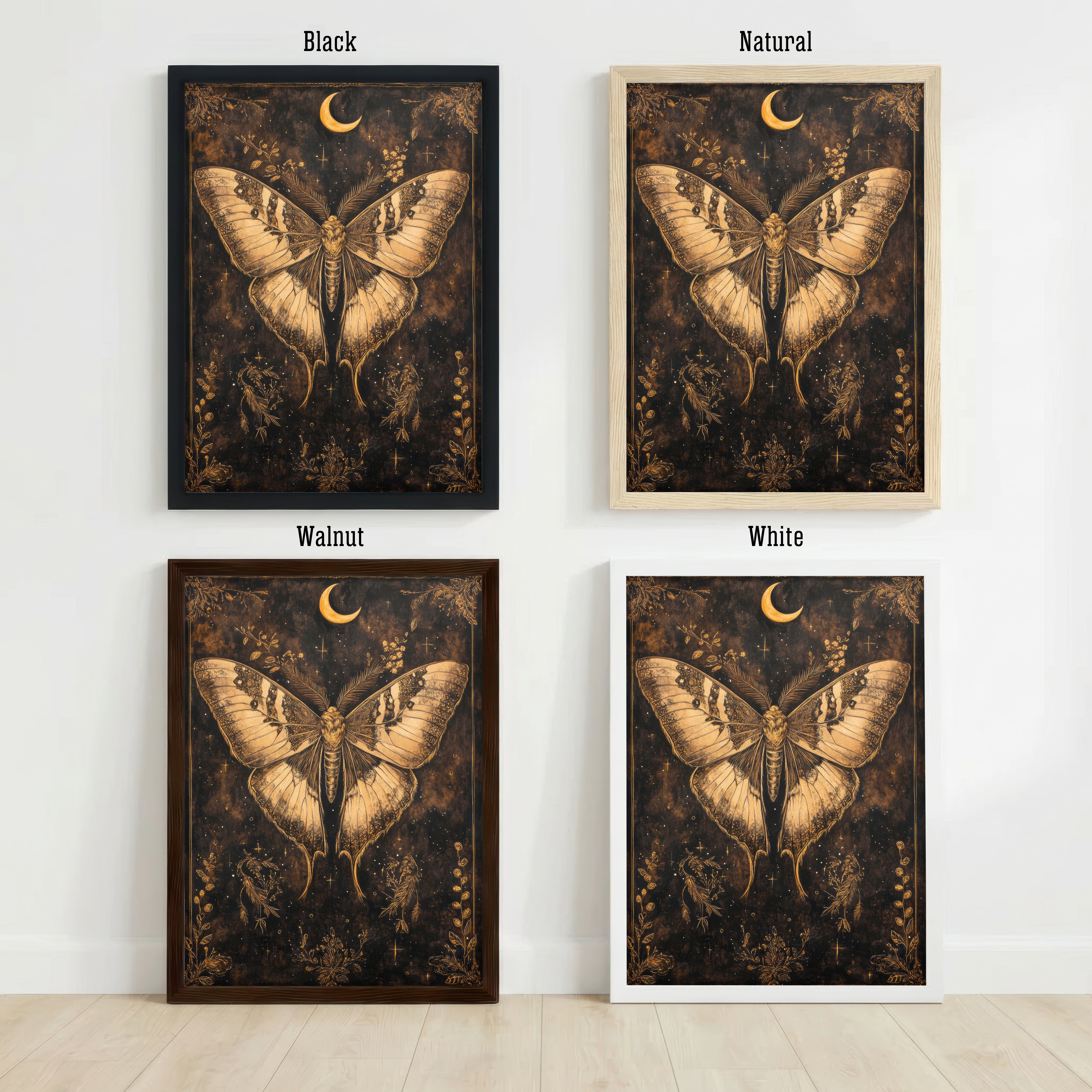 Celestial Moth Dark Academia Art Print