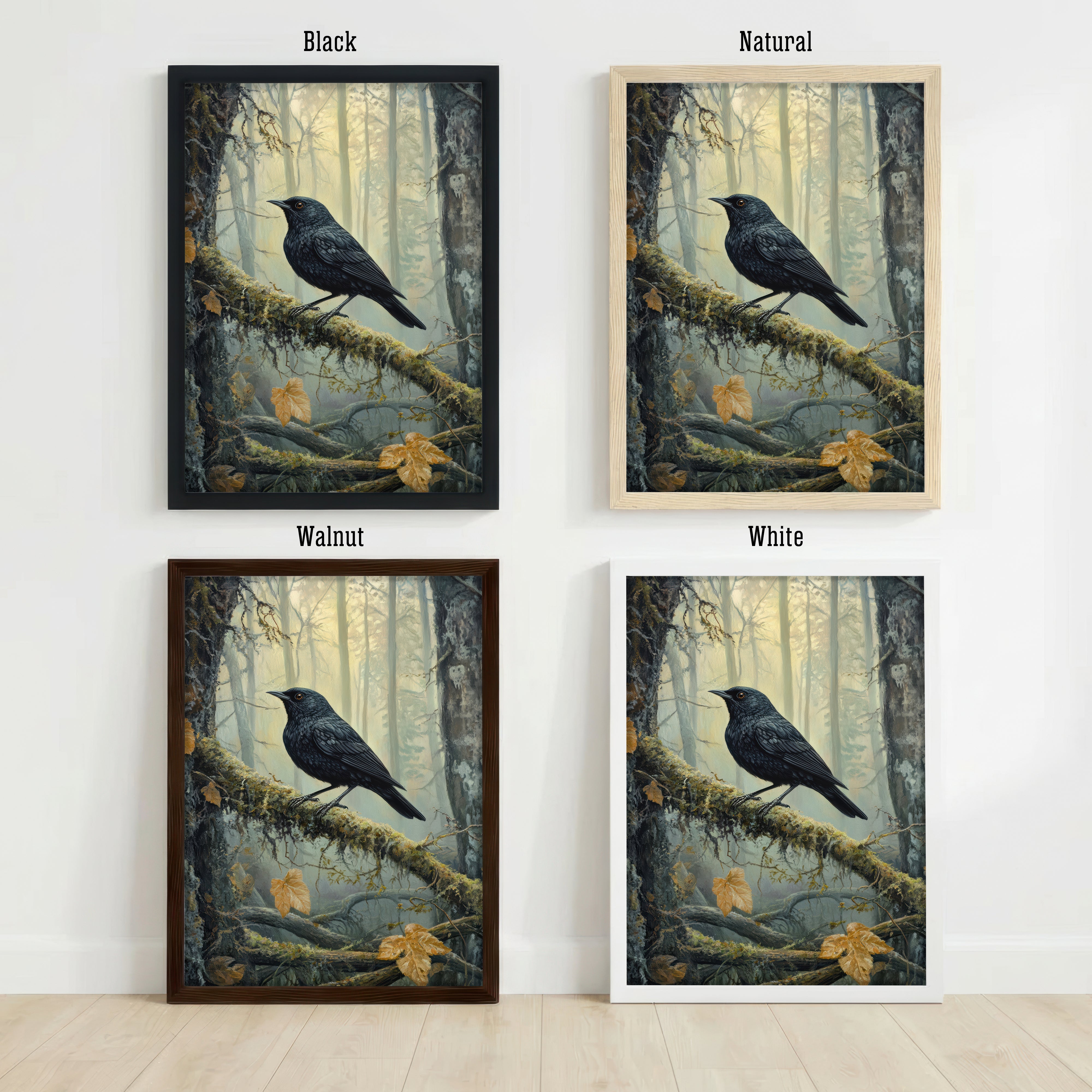 Raven Woodland Art Print
