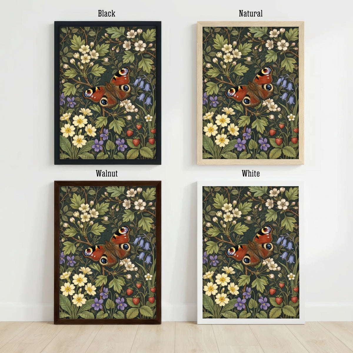 Peacock Butterfly Botanical Art Print