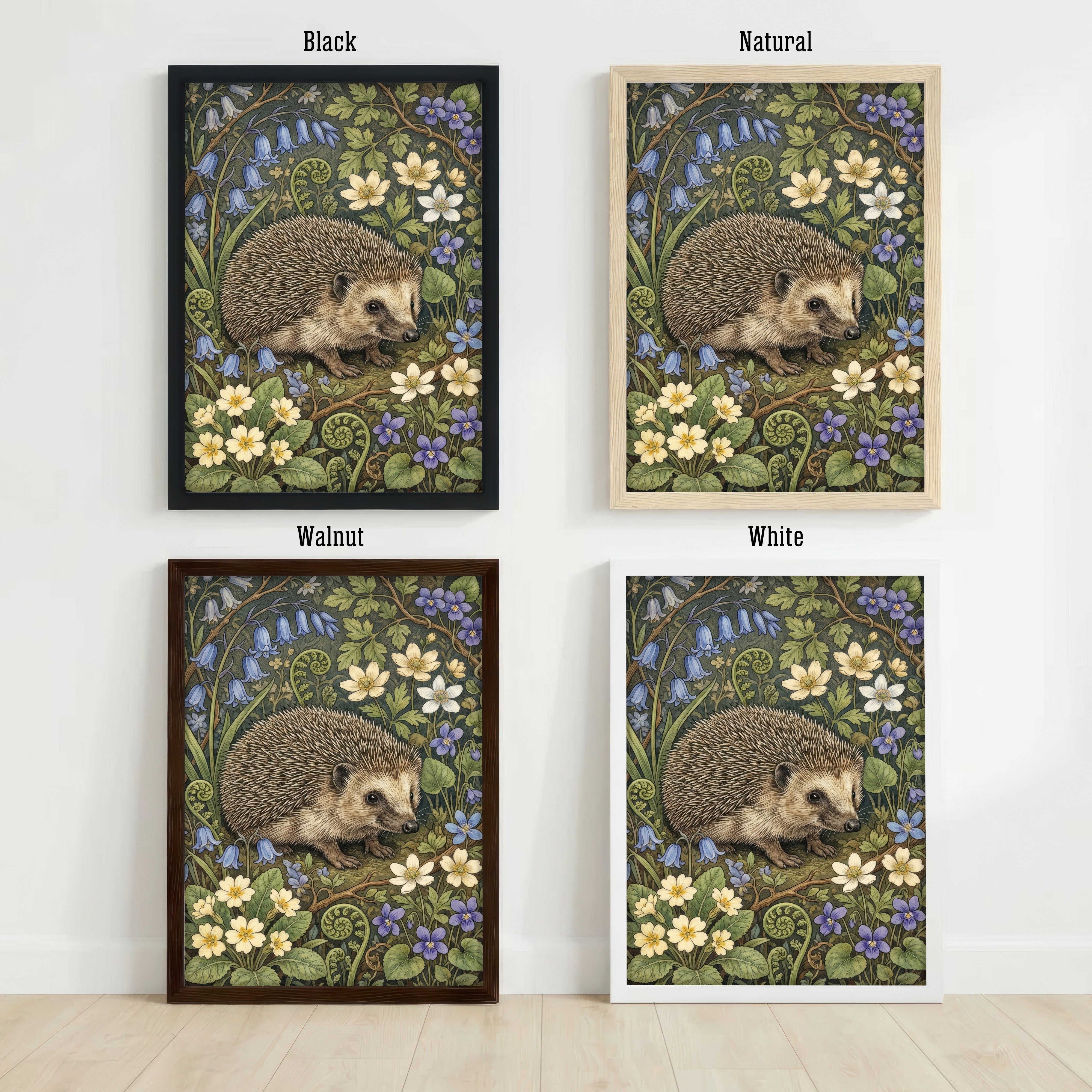 Hedgehog Botanical Art Print