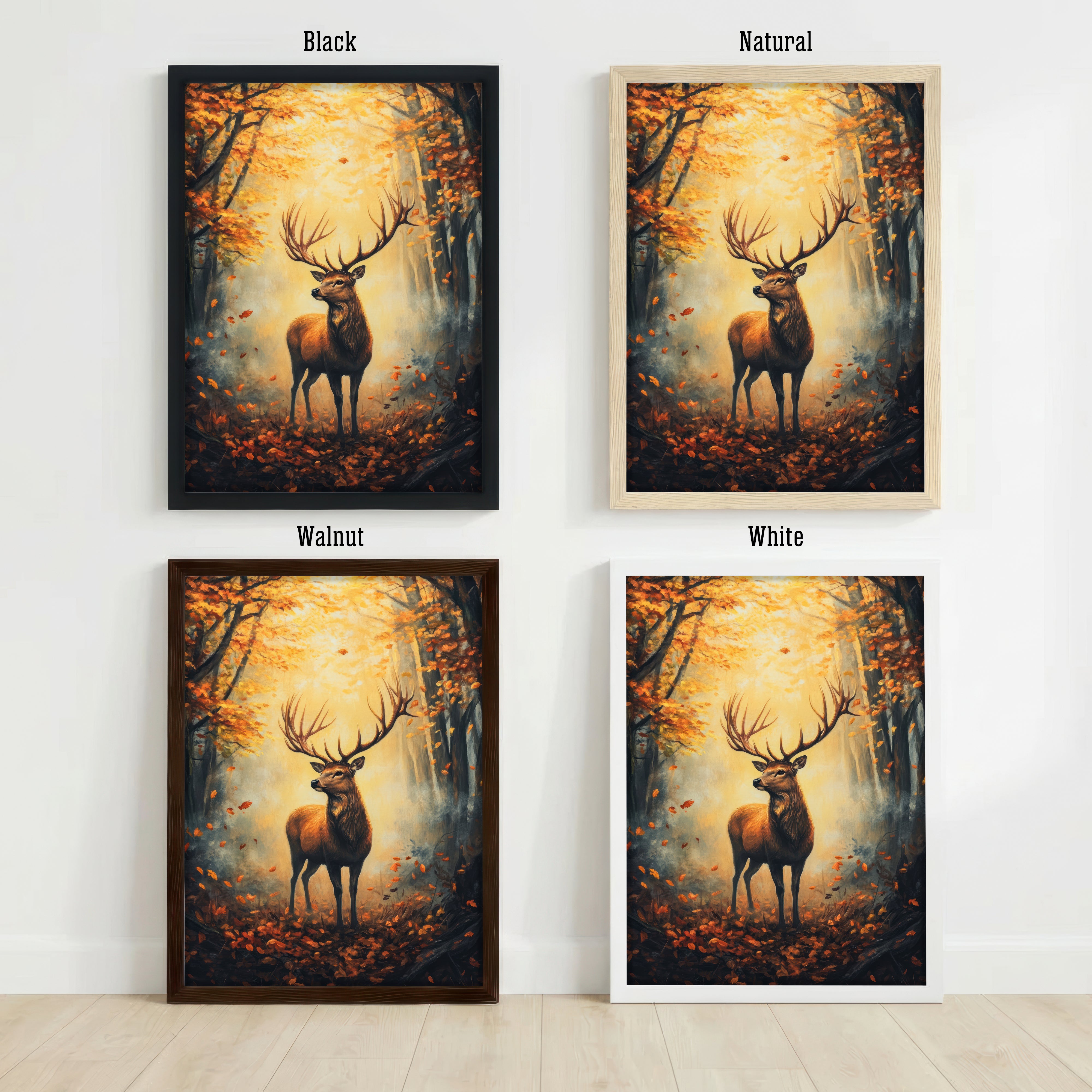 Stag in Autumn Forest Art Print