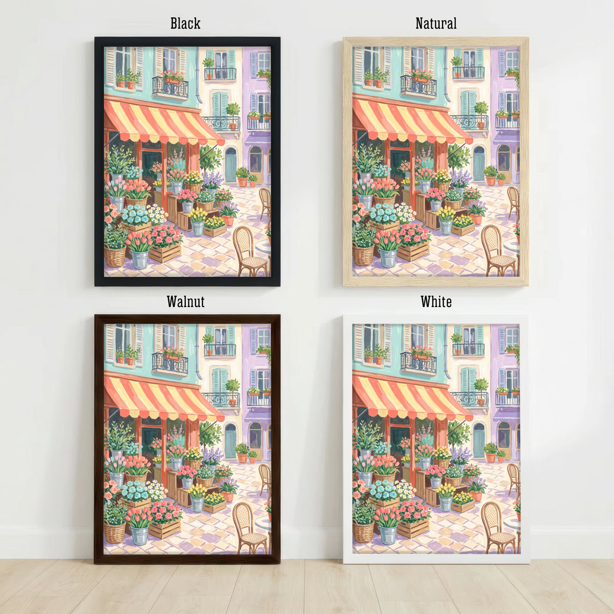 Colourful Flower Shop Street Art Print