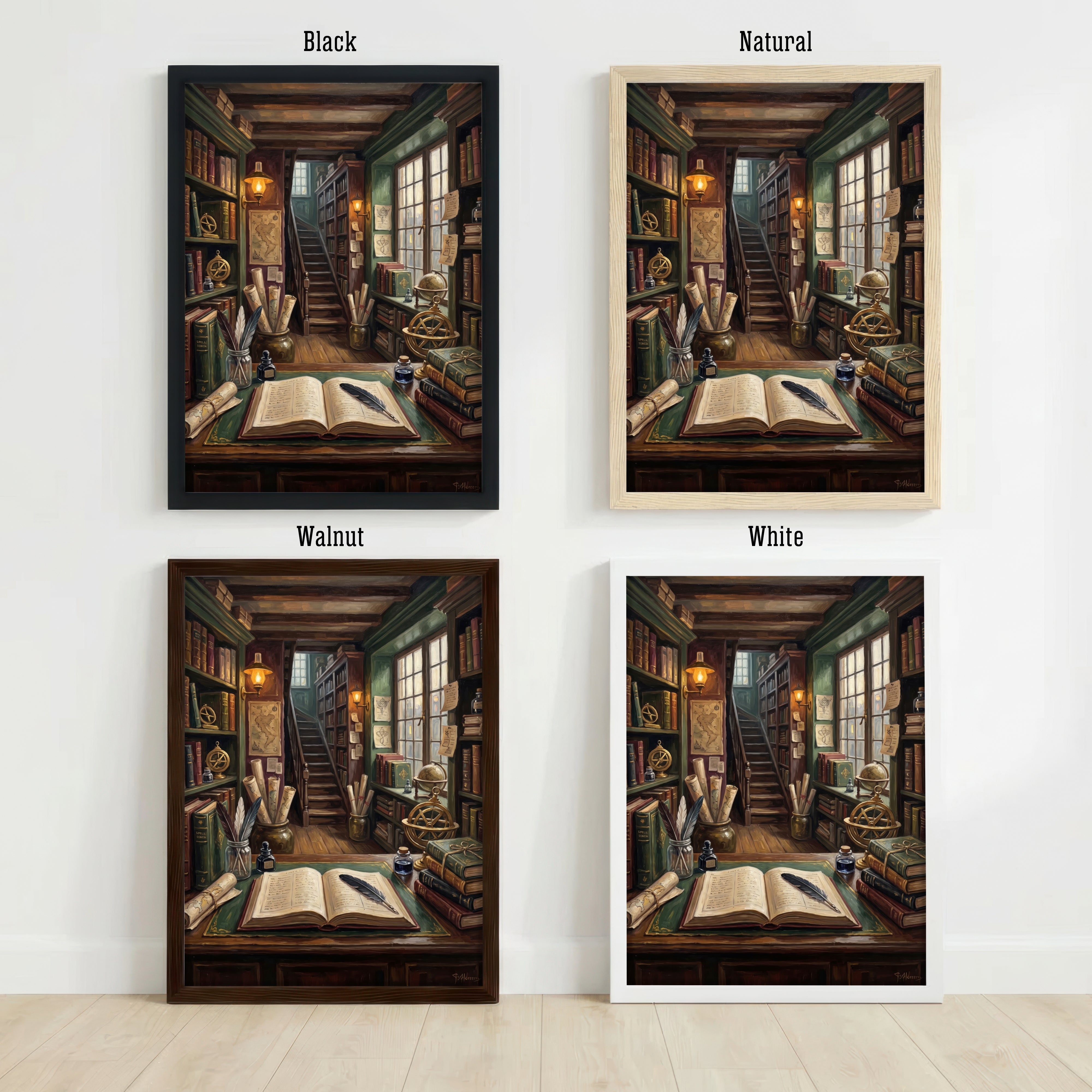 Dark Academia Library Art Print