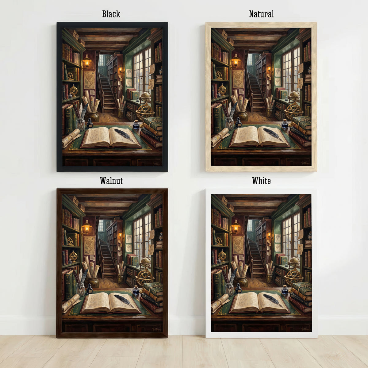 Dark Academia Library Art Print