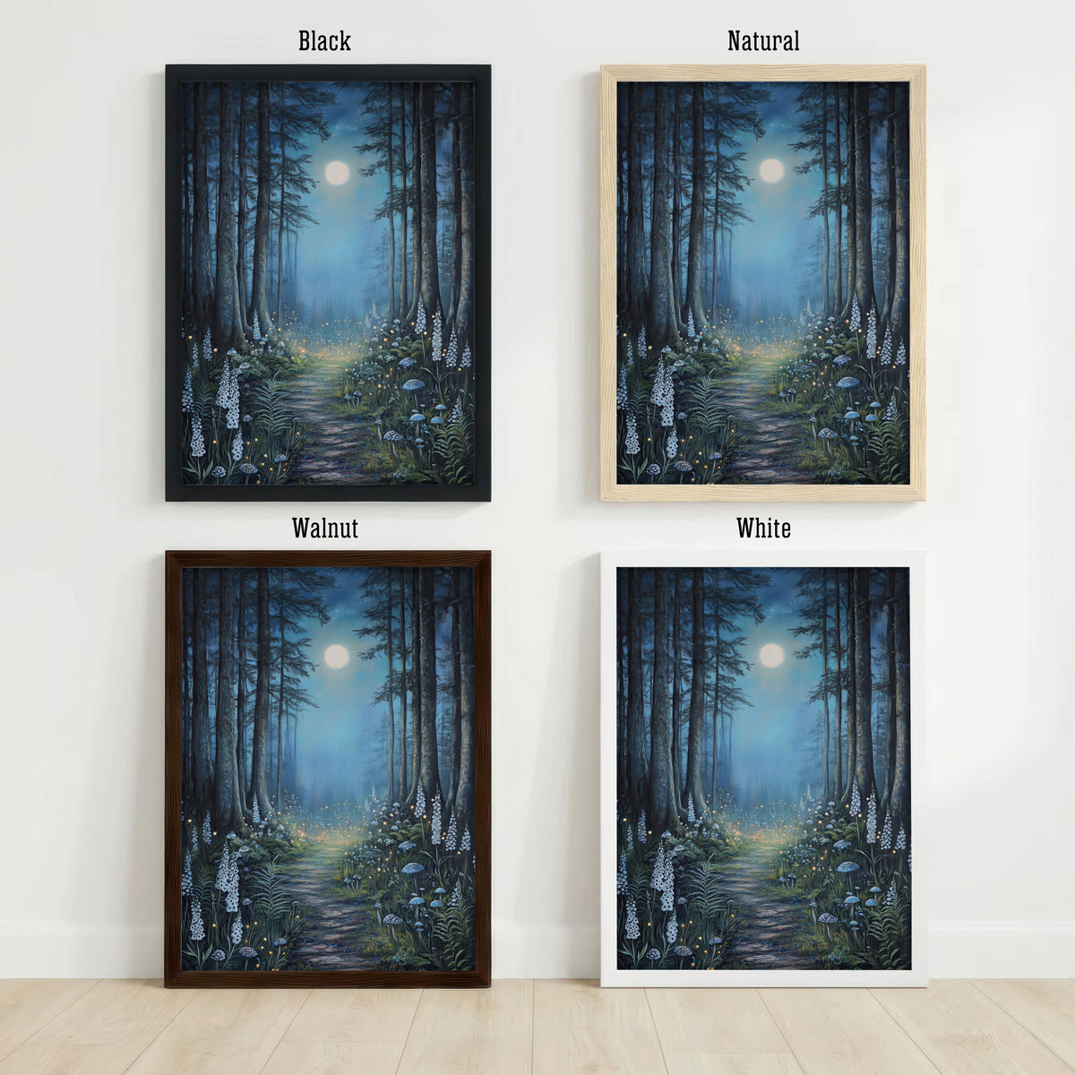 Moonlit Enchanted Forest Art Print