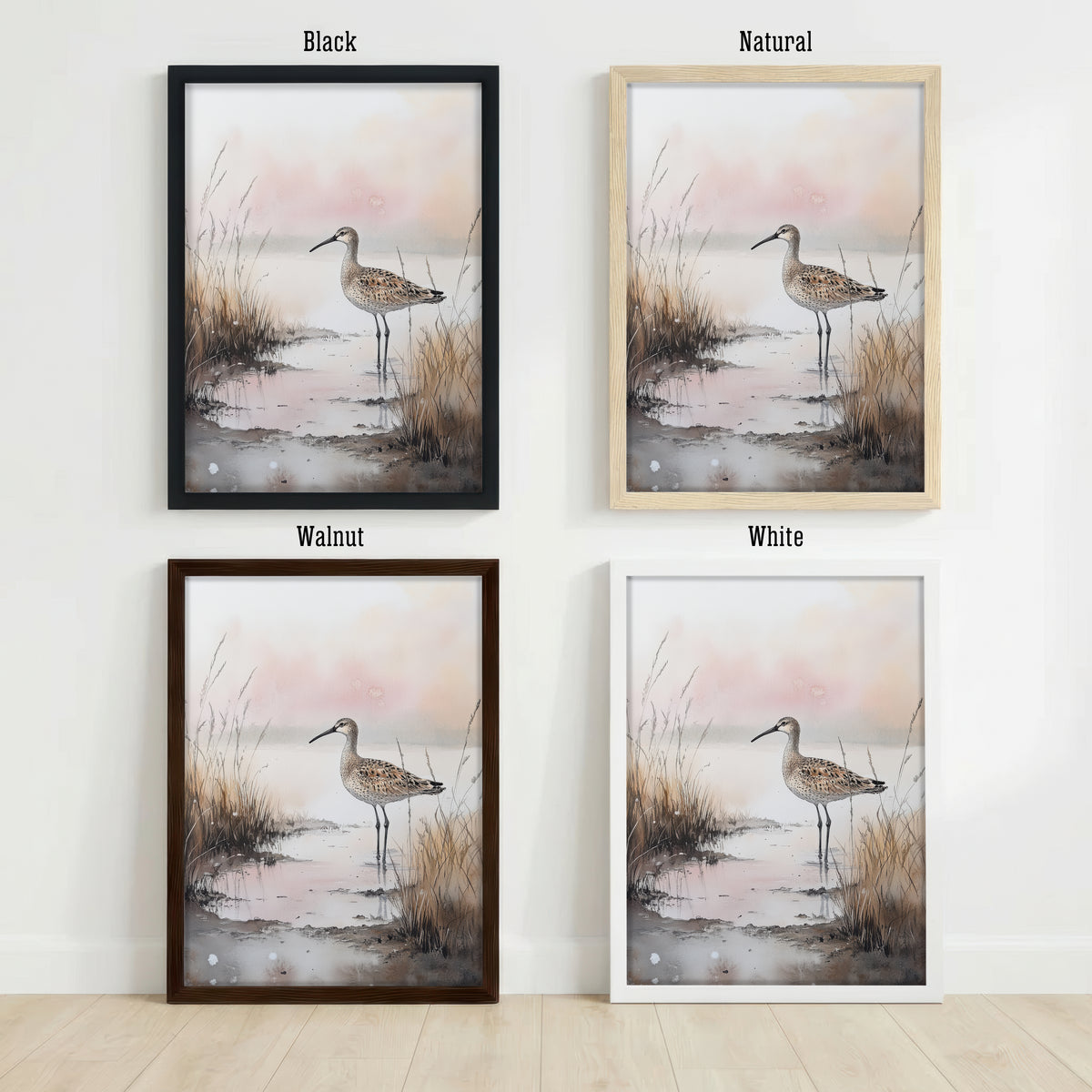 Long-Billed Wader Marsh Art Print