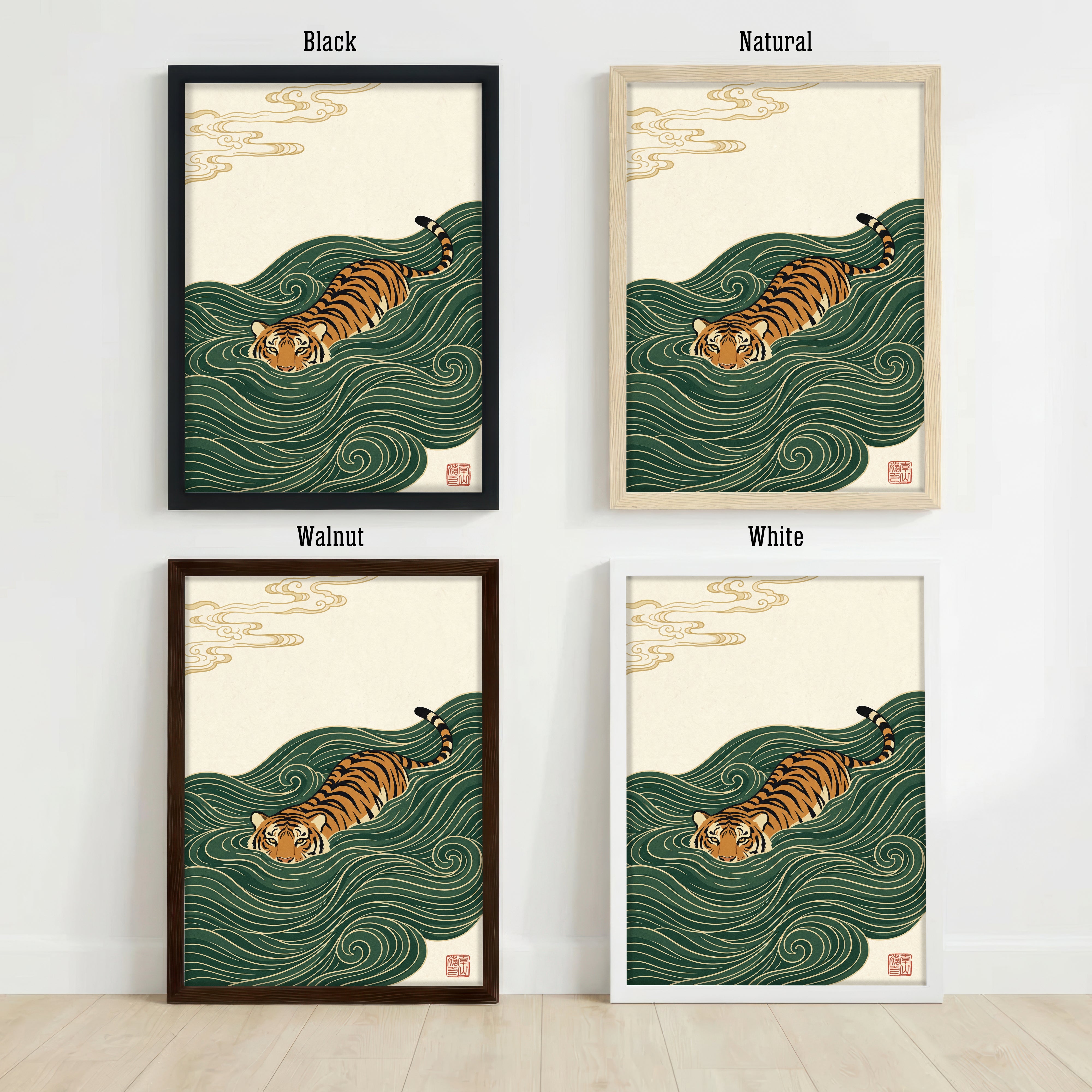 Japanese Tiger Wave Art Print