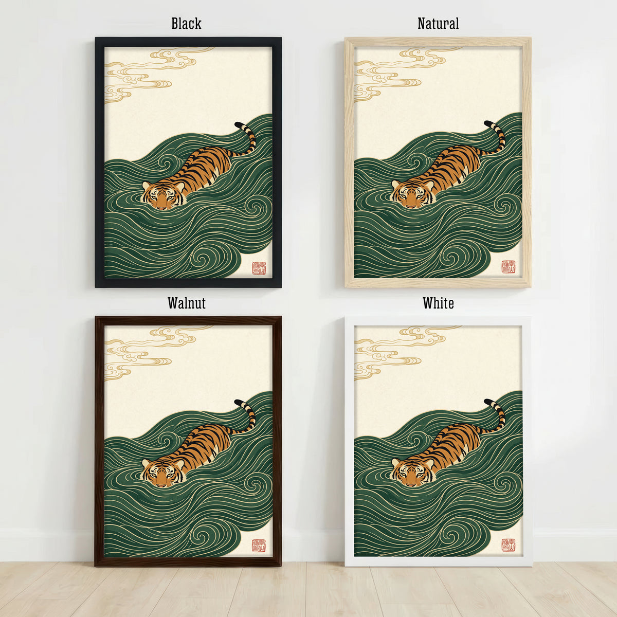 Japanese Tiger Wave Art Print
