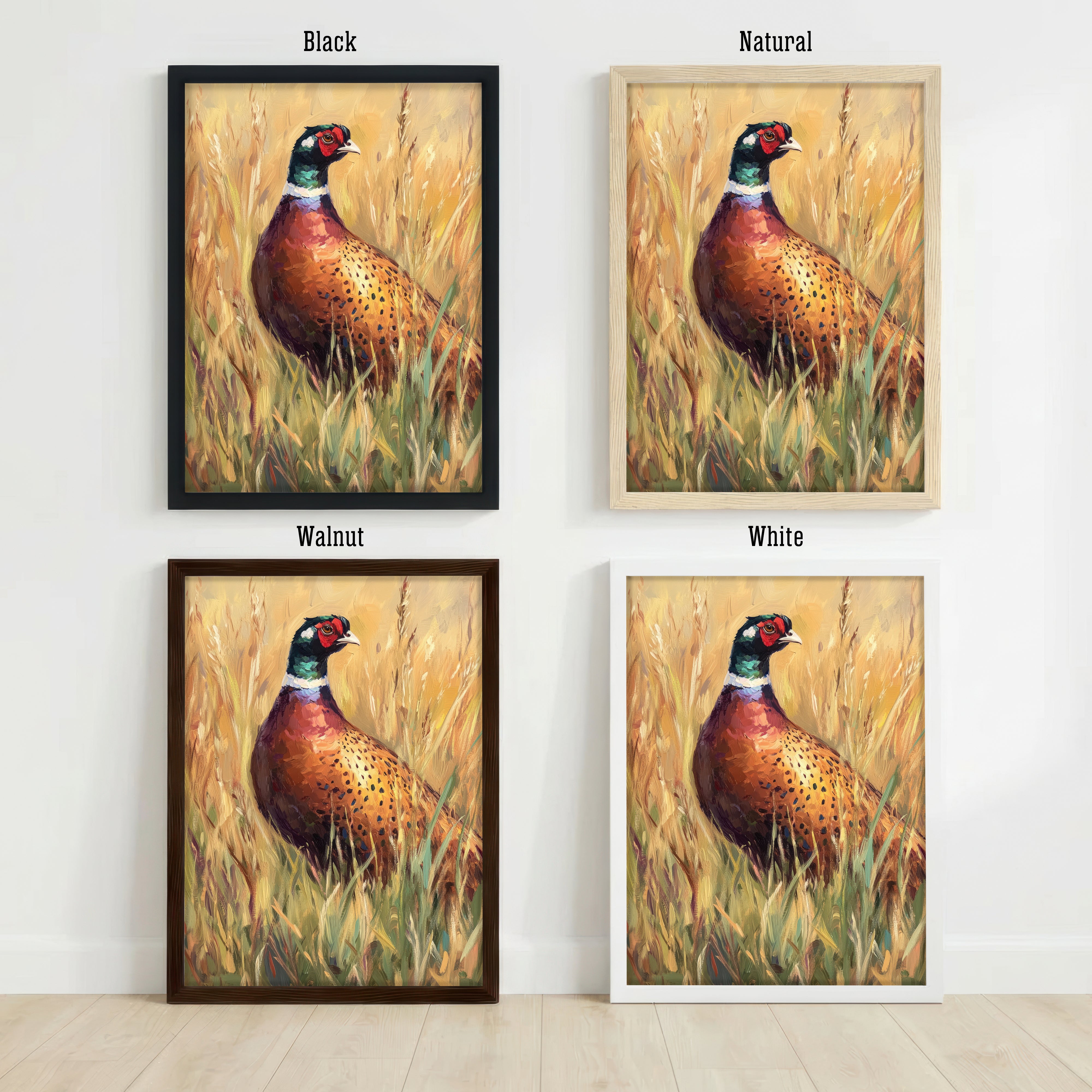 Painterly Pheasant Meadow Art Print