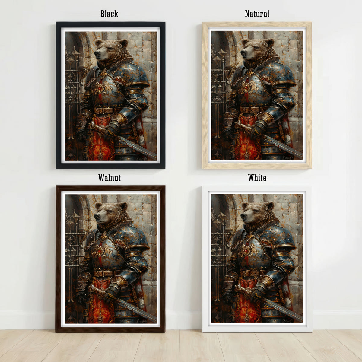 Armoured Bear Knight Art Print