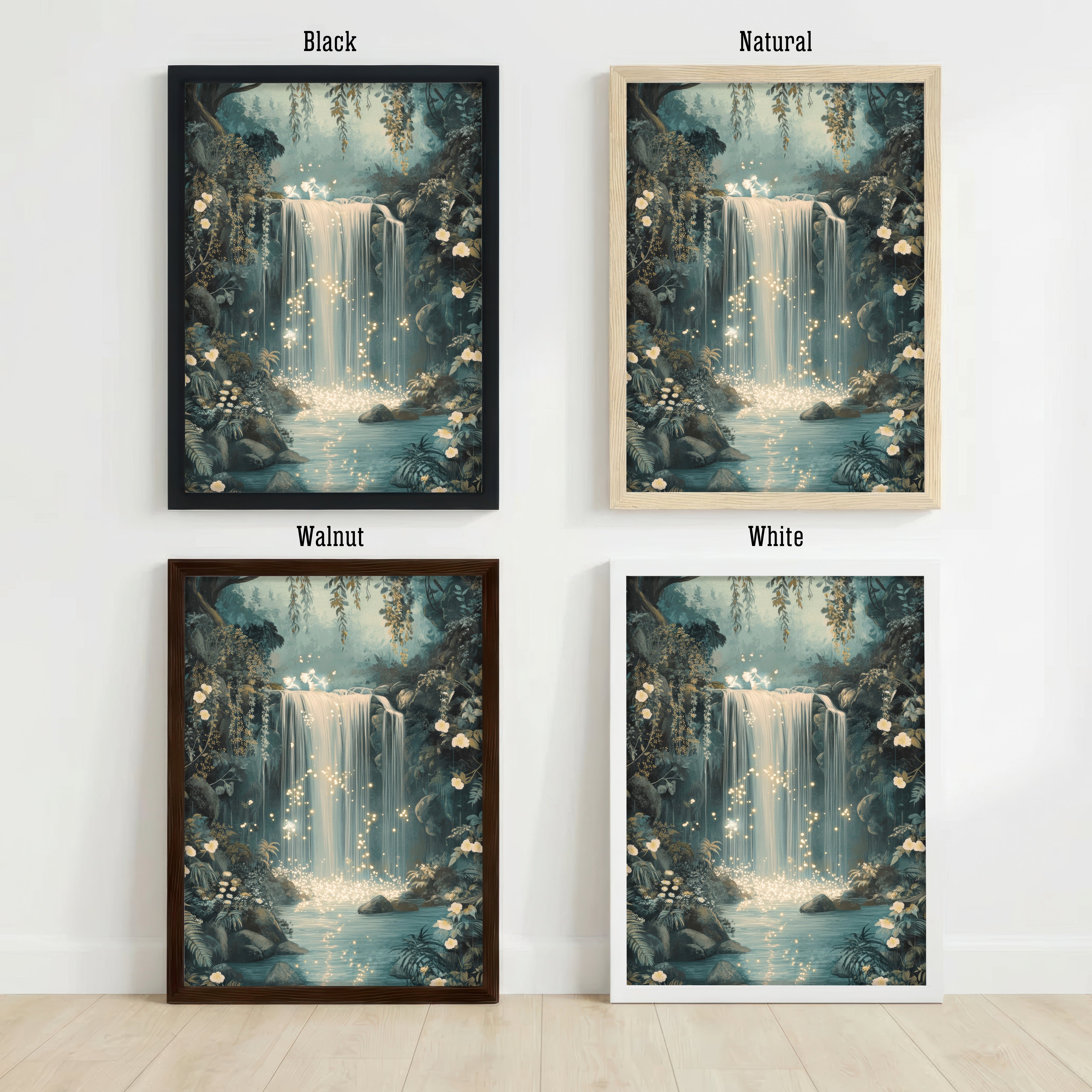 Enchanted Forest Waterfall Art Print