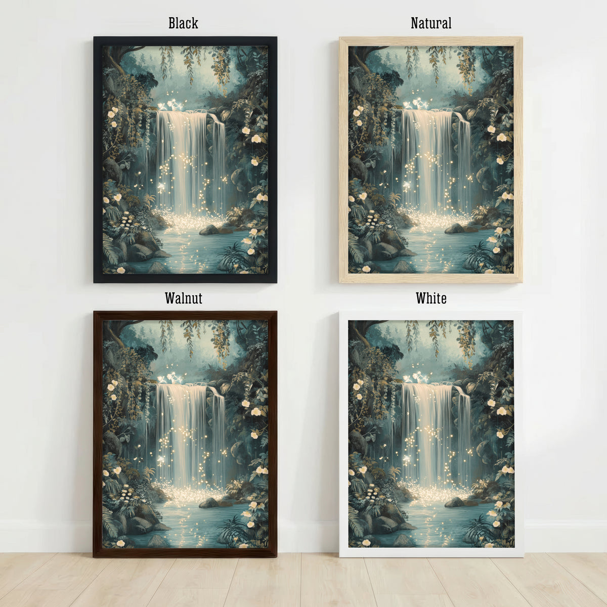 Enchanted Forest Waterfall Art Print