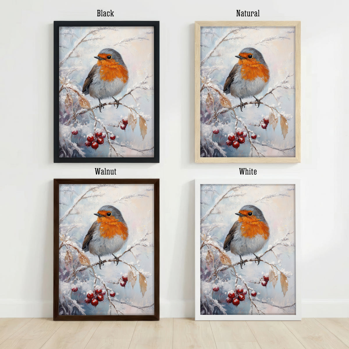 Snowy Robin Art Print