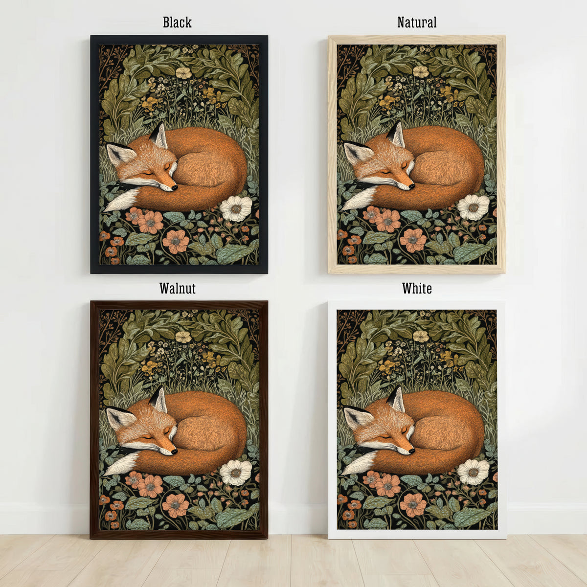 Sleeping Fox Botanical Art Print