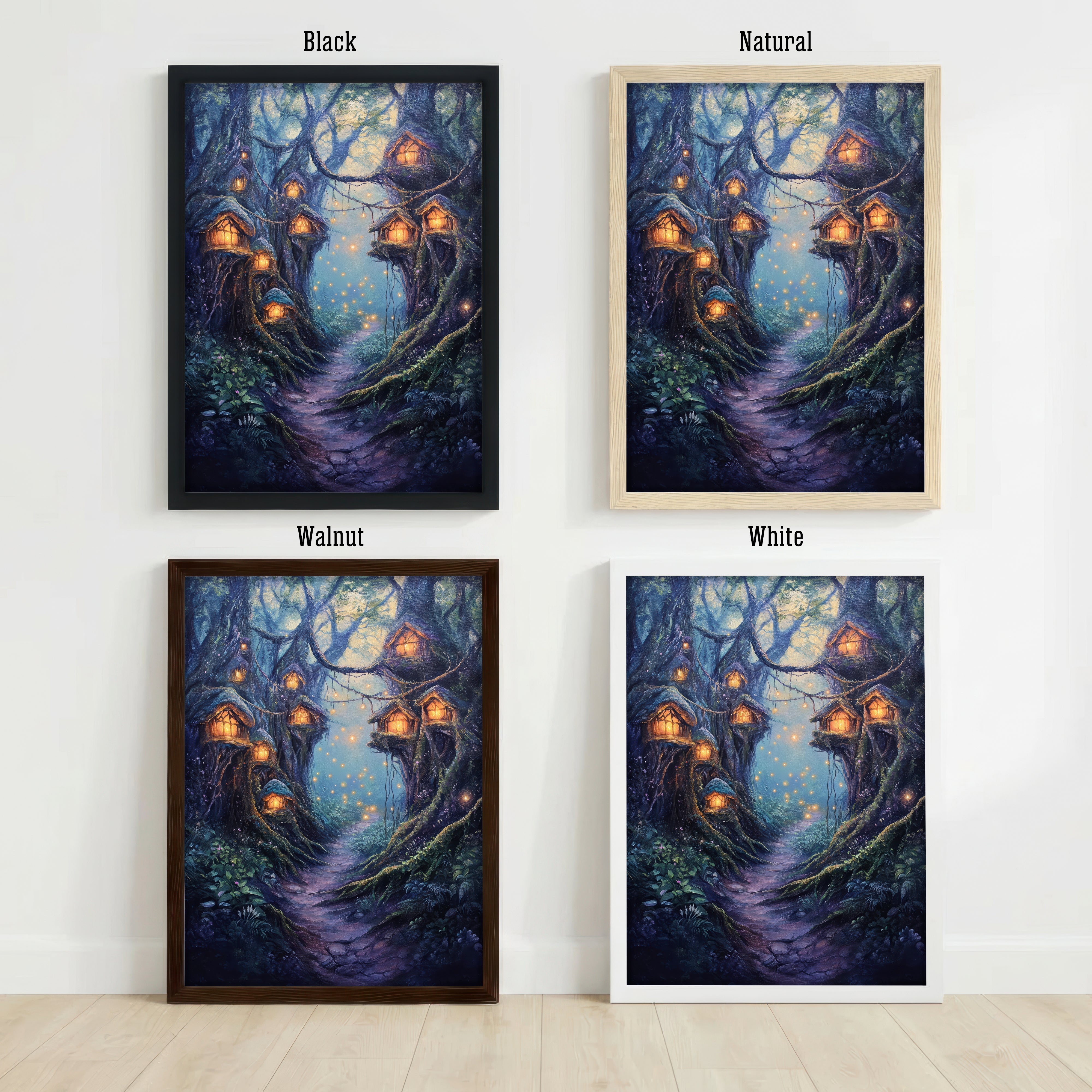 Enchanted Woodland Village Art Print