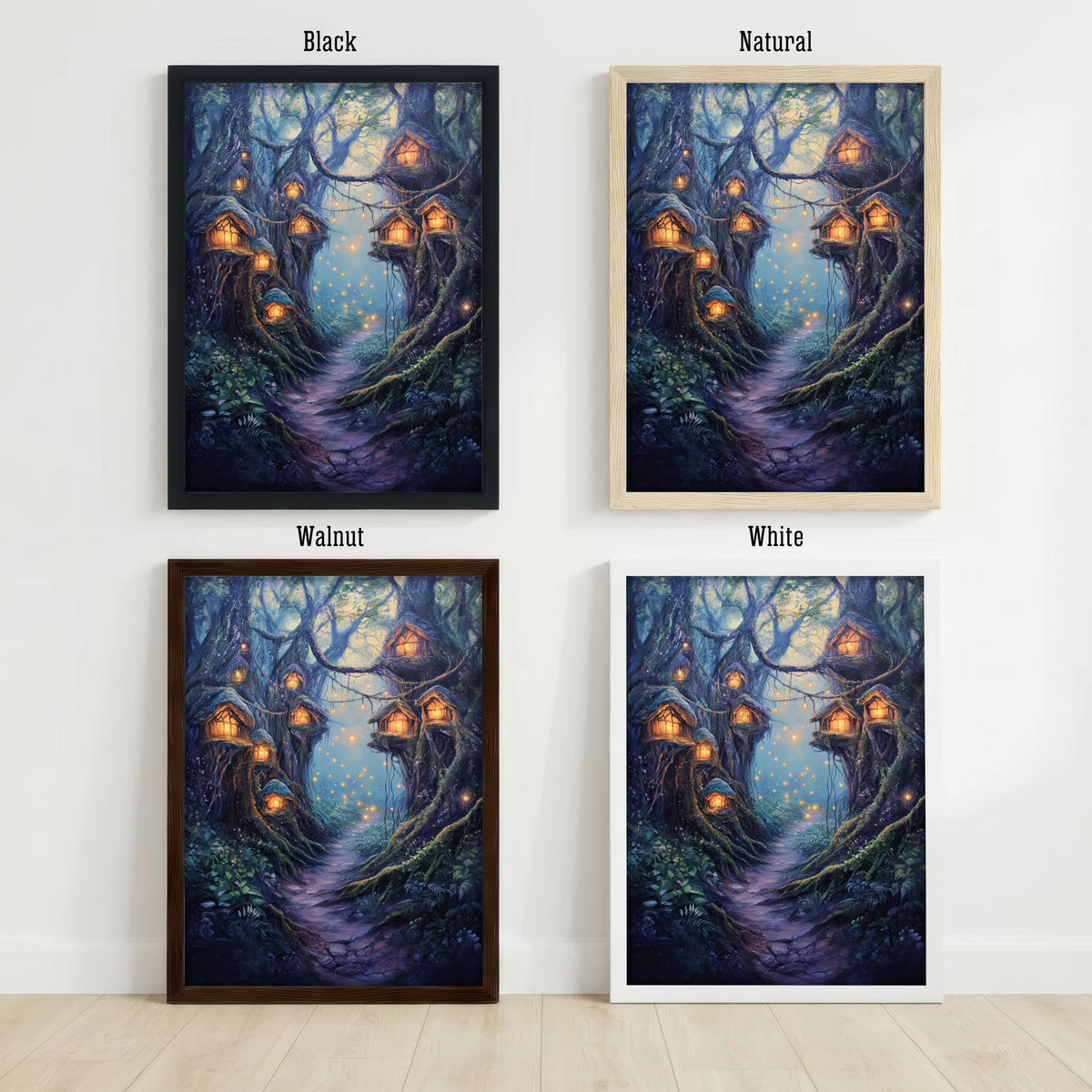 Enchanted Woodland Village Art Print