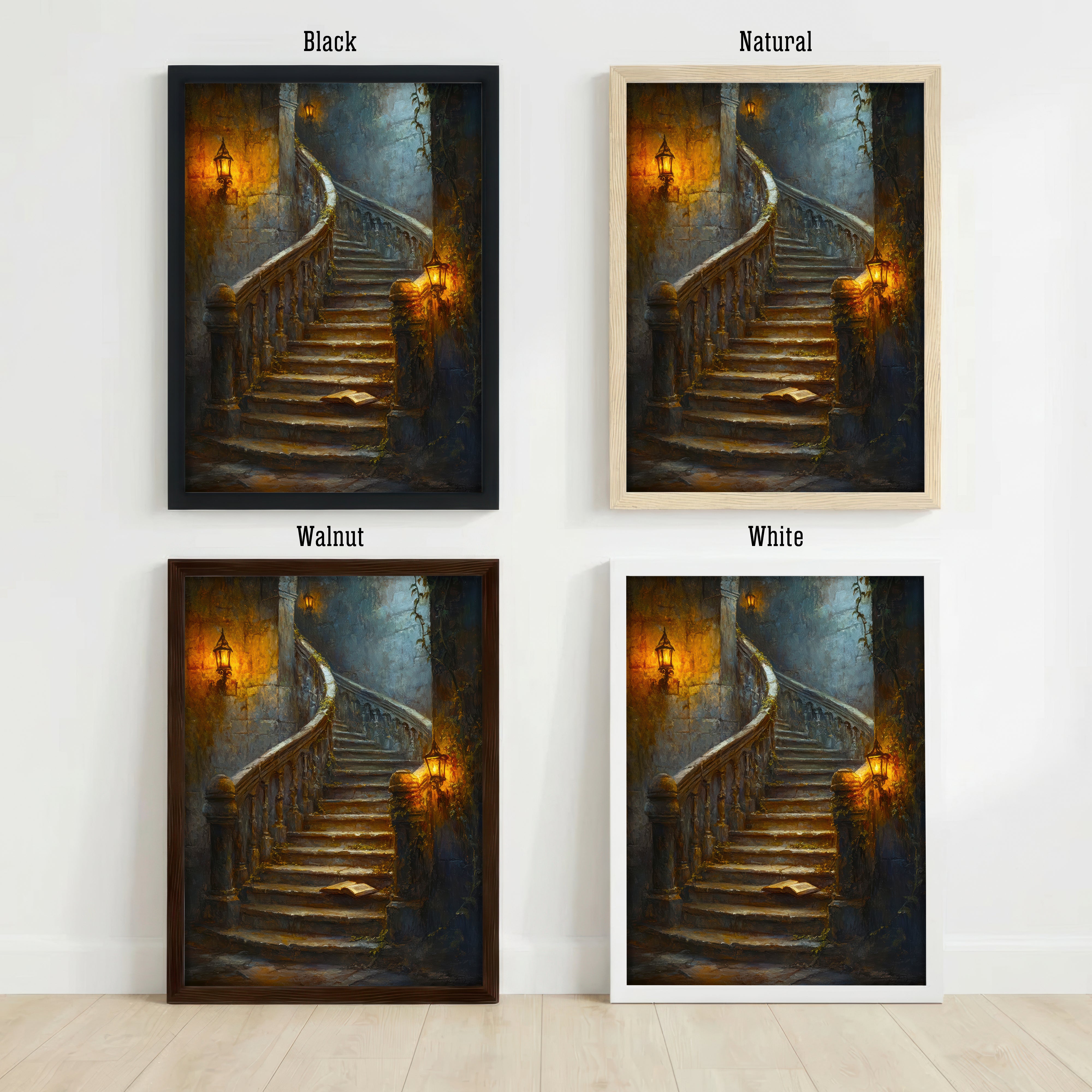 Gothic Lantern Staircase Art Print