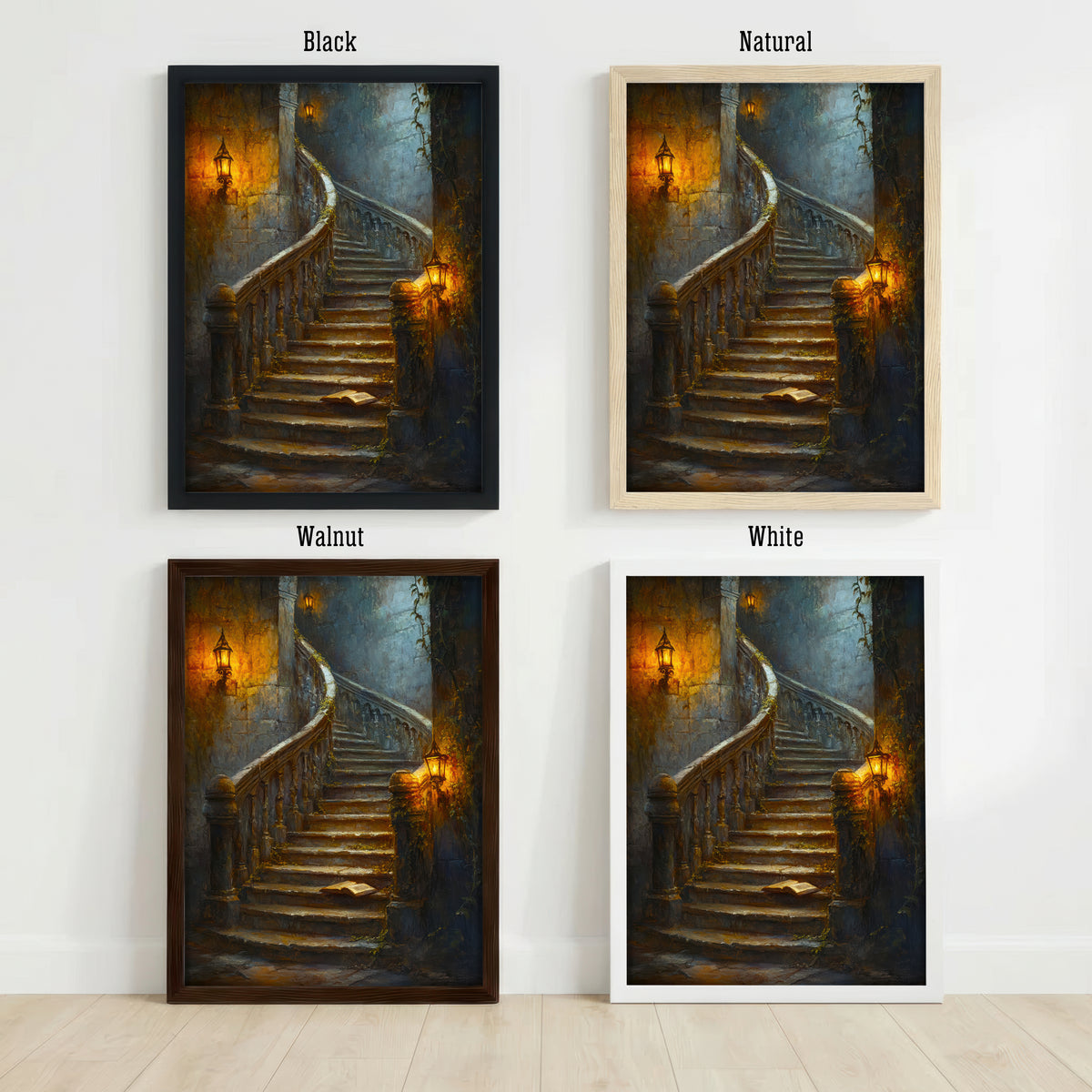 Gothic Lantern Staircase Art Print