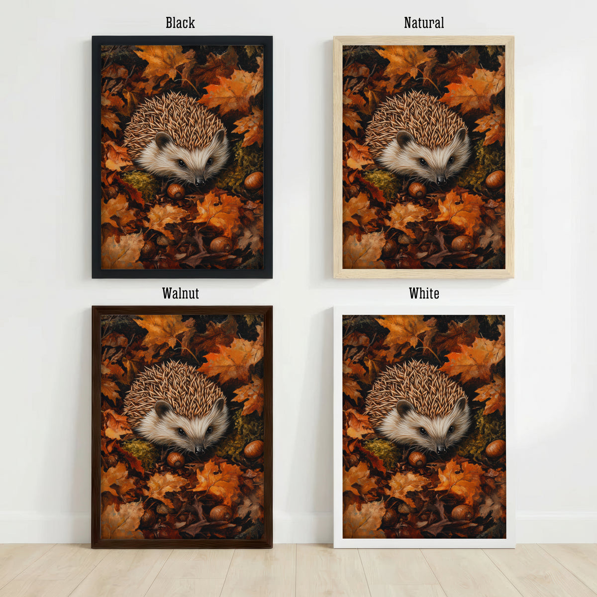 Autumn Hedgehog Woodland Art Print