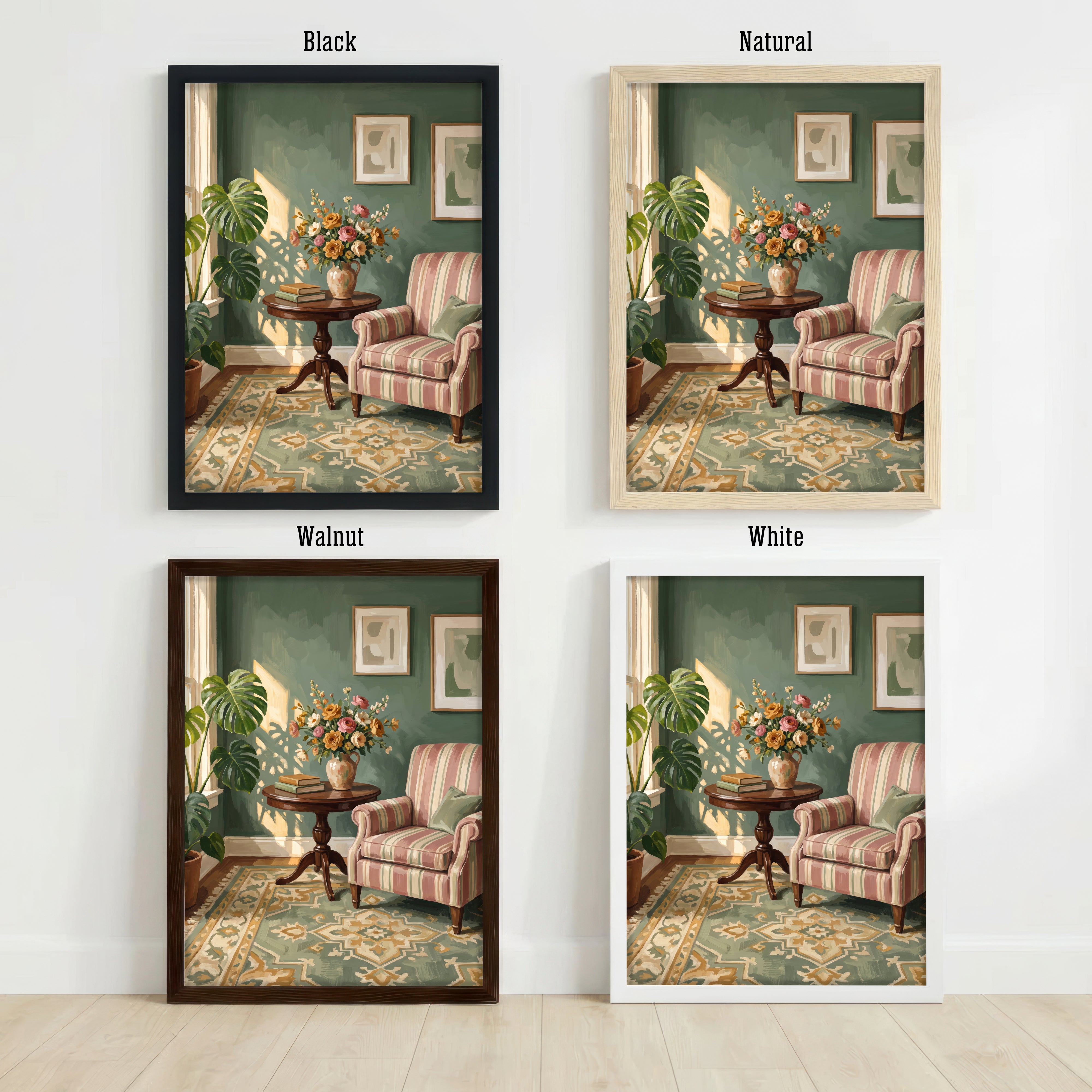 Vintage Floral Sitting Room Art Print