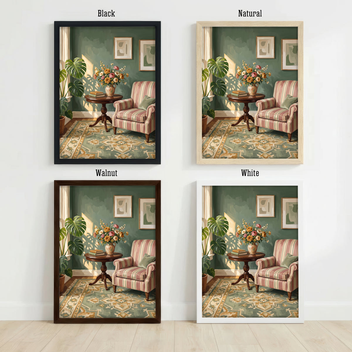 Vintage Floral Sitting Room Art Print