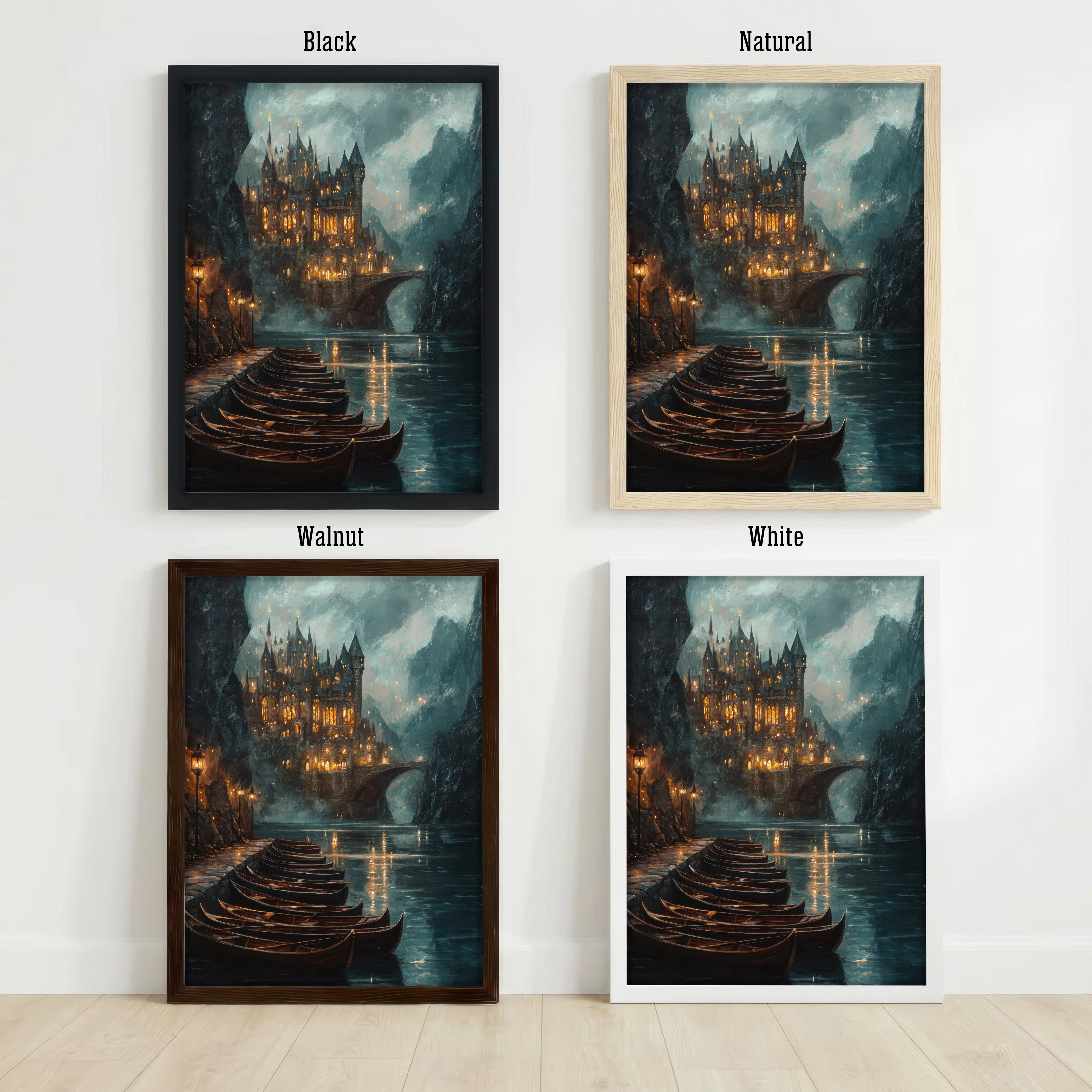 Gothic Castle Lake Art Print