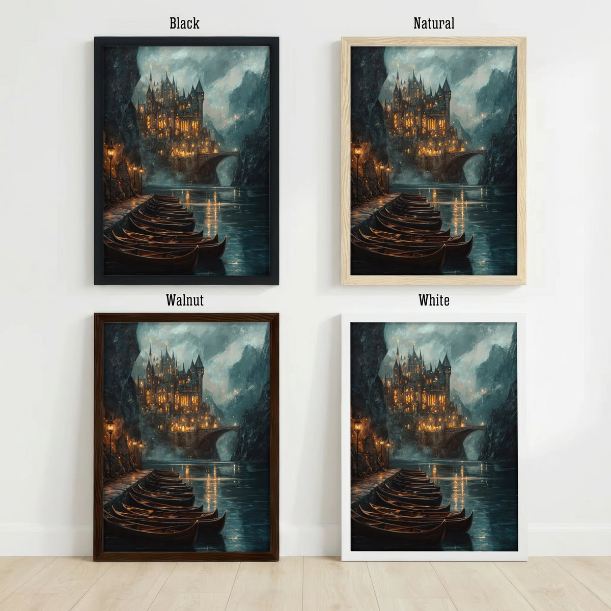 Gothic Castle Lake Art Print