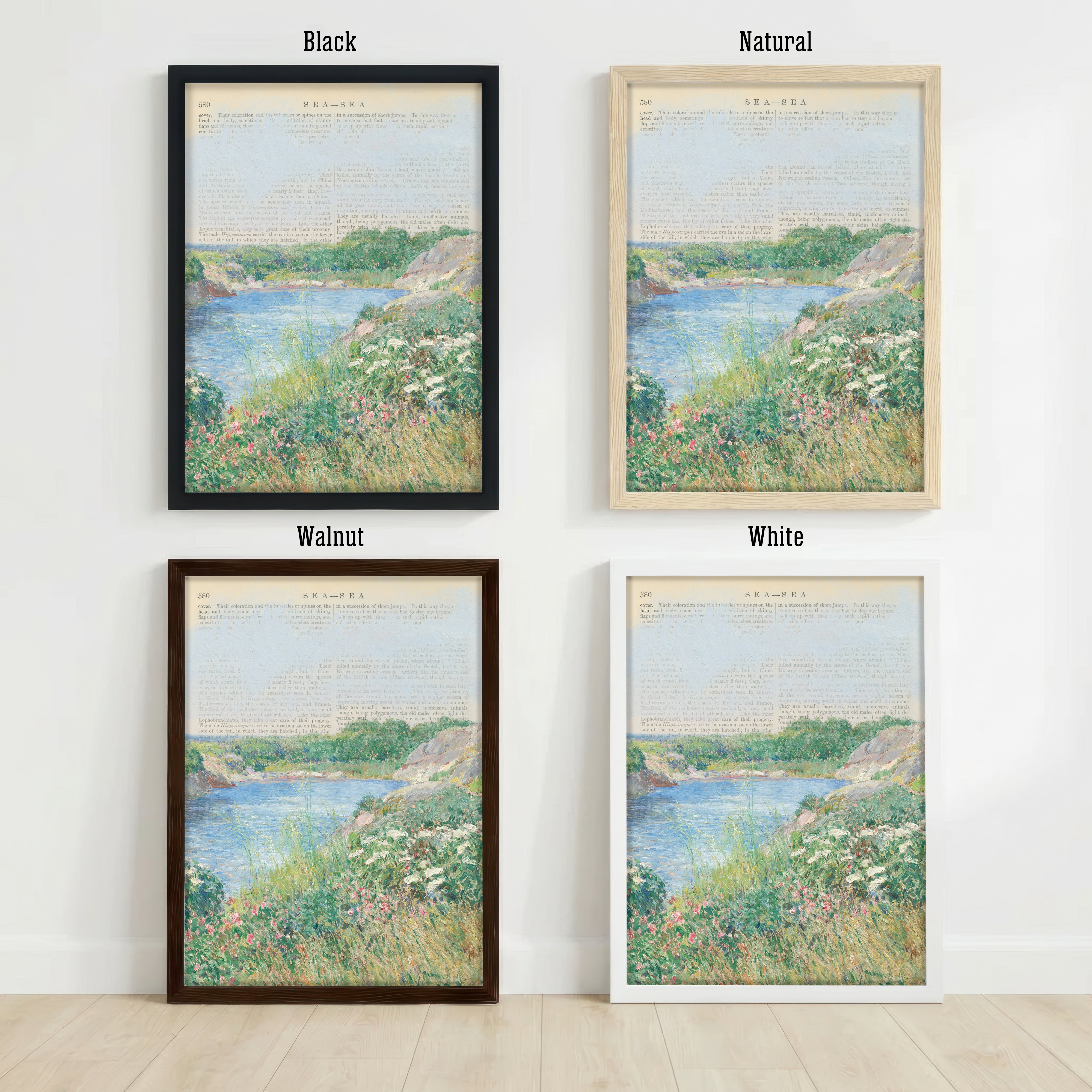 Vintage Impressionist Meadow Stream Art Print