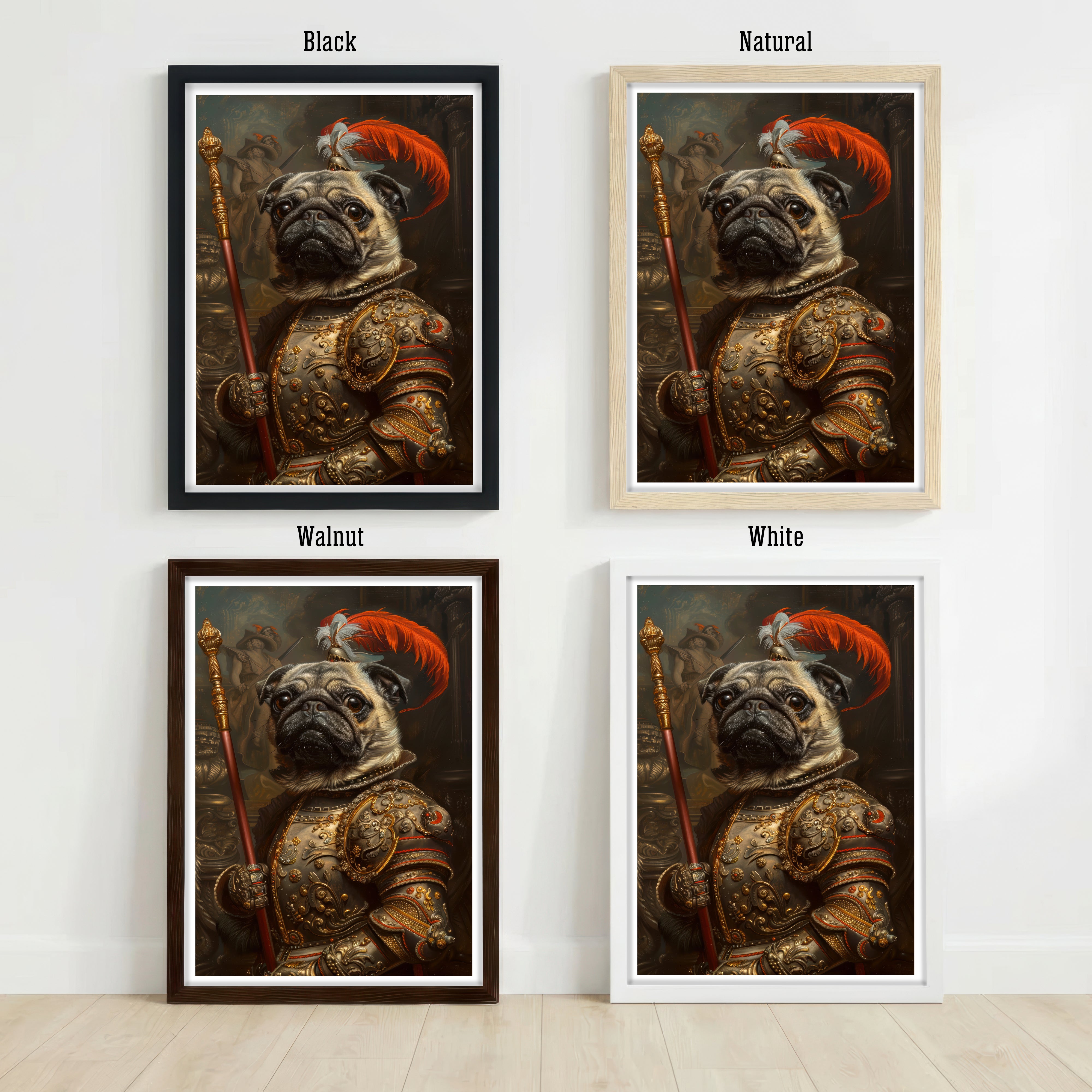 Armoured Pug Warrior Art Print