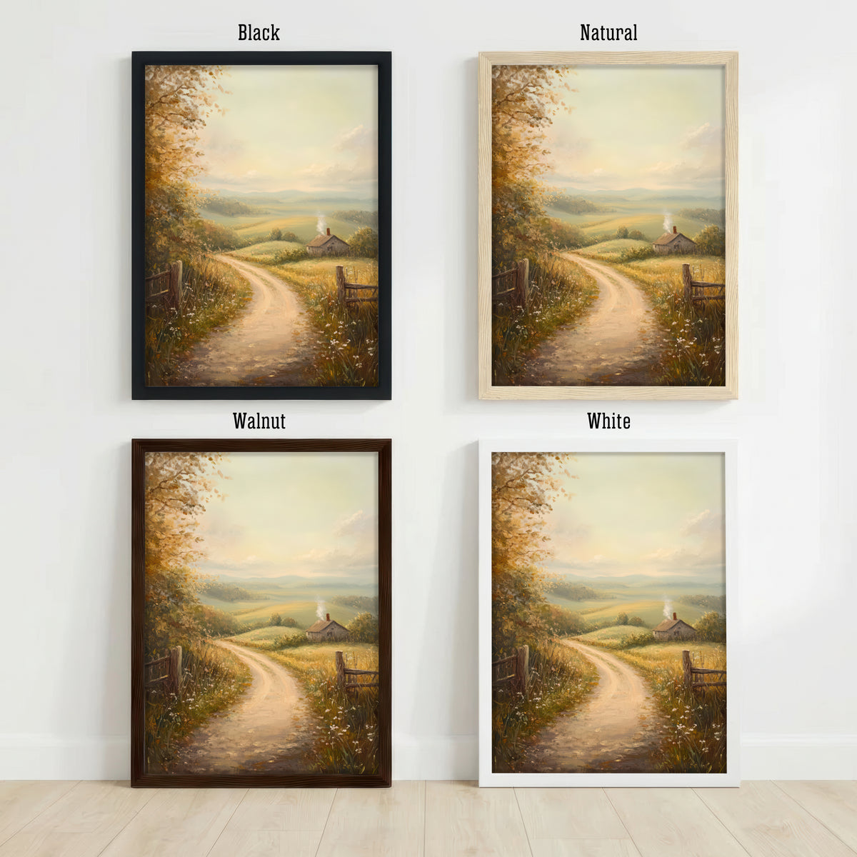 Rustic Cottage Landscape Art Print